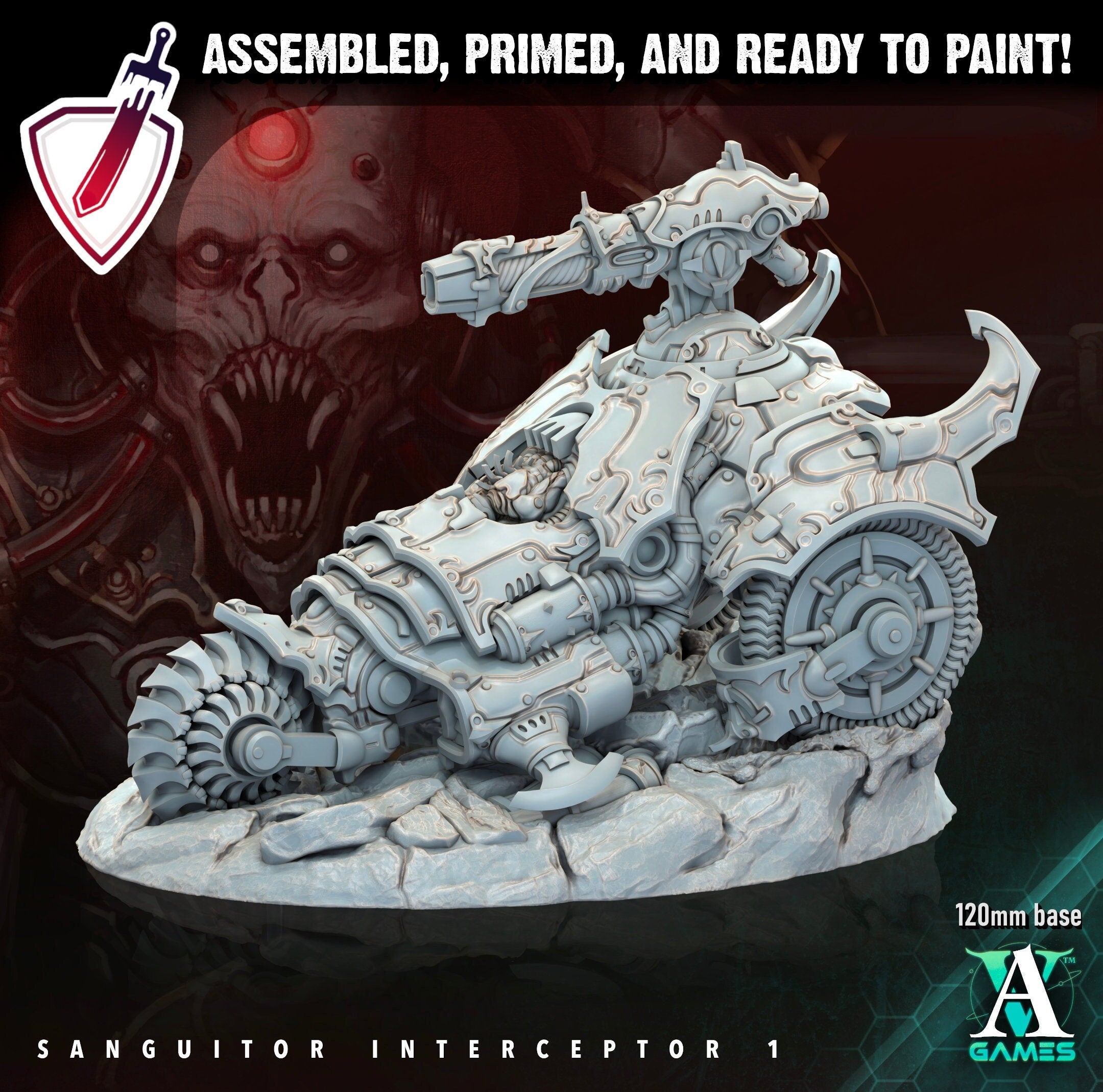 Sanguitor Interceptors | Miniatures by Archvillain Games | Resin Mini for Tabletop Gaming, D&D, Wargaming, Painting | Assembled and Primed - Brush and Battle