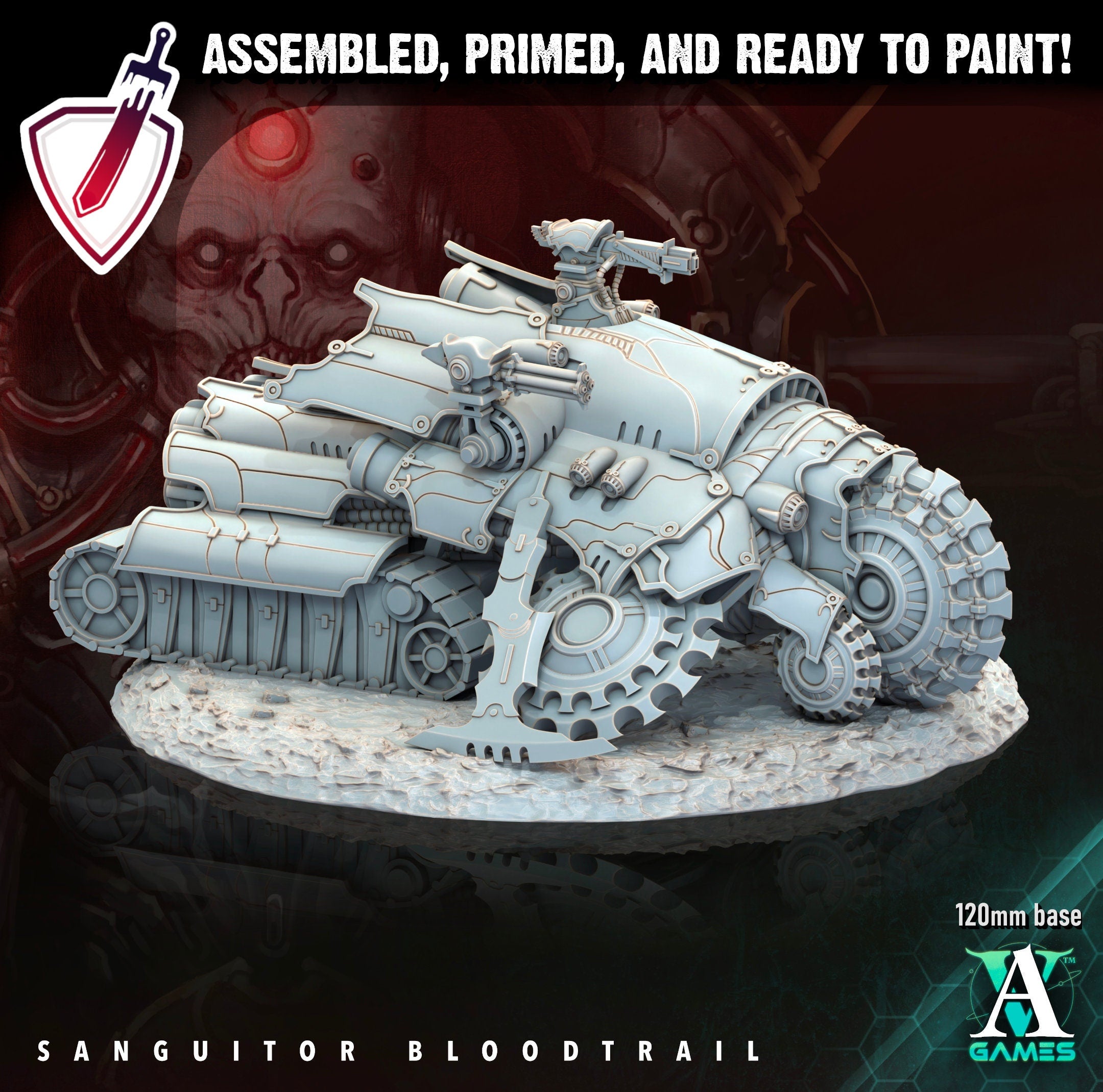 Sanguitor Bloodtrails | Miniatures by Archvillain Games | Resin Mini for Tabletop Gaming, D&D, Wargaming, Painting | Assembled and Primed - Brush and Battle
