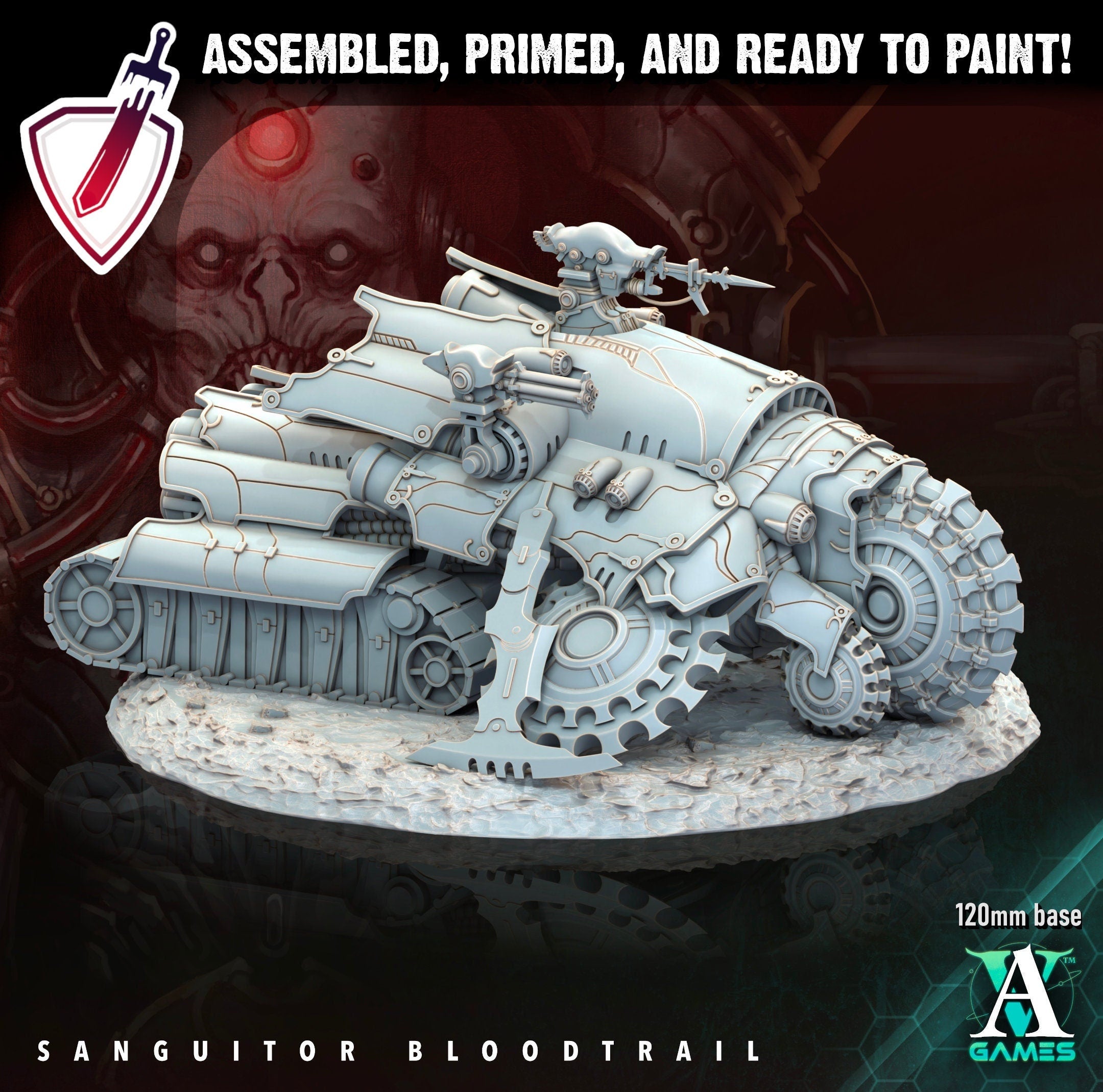 Sanguitor Bloodtrails | Miniatures by Archvillain Games | Resin Mini for Tabletop Gaming, D&D, Wargaming, Painting | Assembled and Primed - Brush and Battle