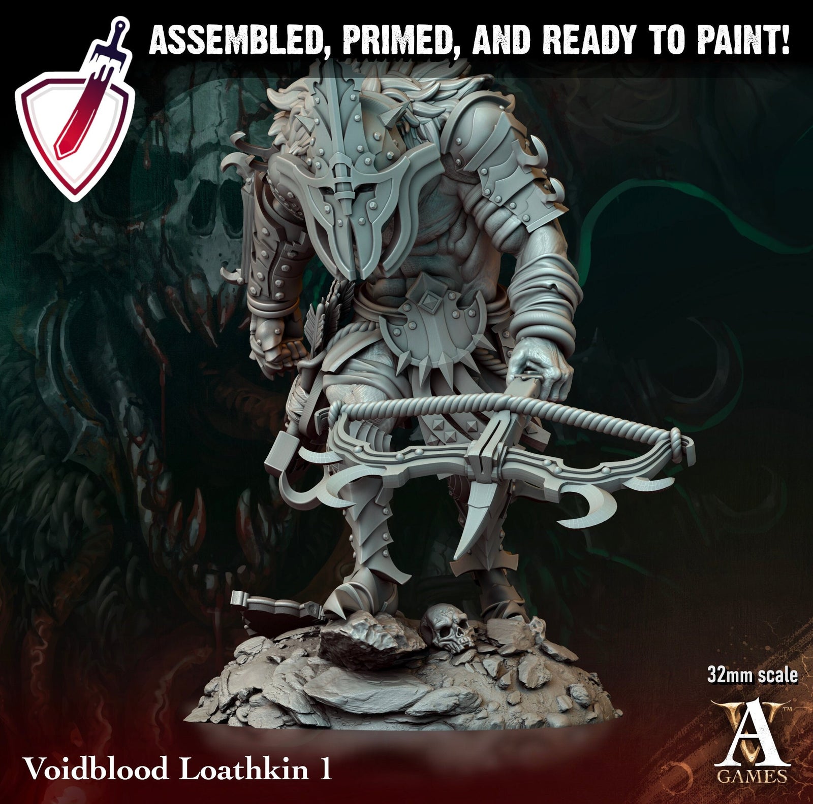 Voidblood Loathkin | Miniatures by Archvillain Games | Resin Mini for Tabletop Gaming, D&D, Pathfinder, and Painting | Assembled and Primed - Brush and Battle