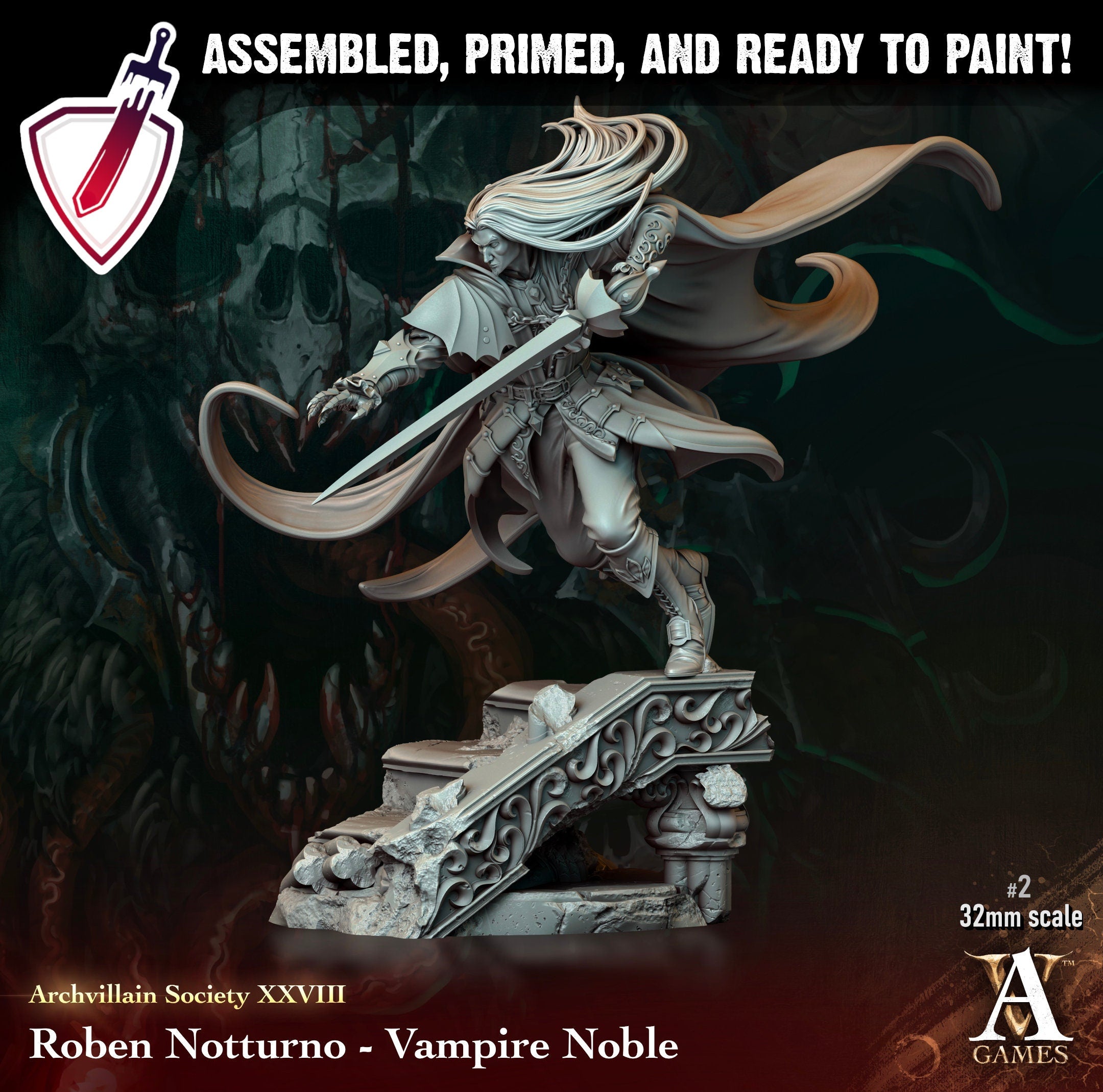 Heroes Vol. XXVIII | Miniatures by Archvillain Games | Resin mini for tabletop gaming, D&D, Pathfinder, painting | Assembled and Primed - Brush and Battle