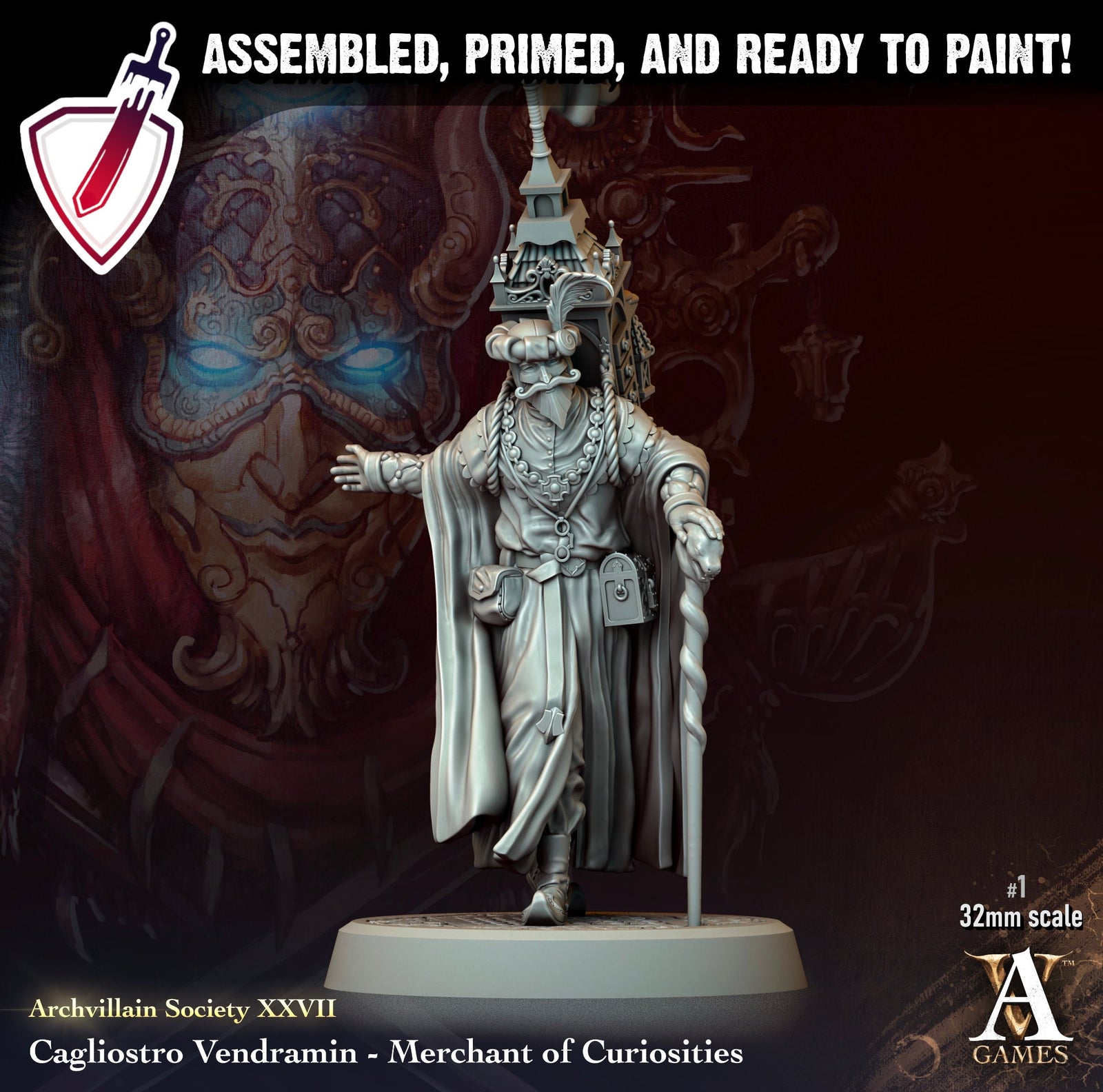 Heroes Vol. XXVII | Miniatures by Archvillain Games | Resin mini for tabletop gaming, D&D, Pathfinder, painting | Assembled and Primed - Brush and Battle