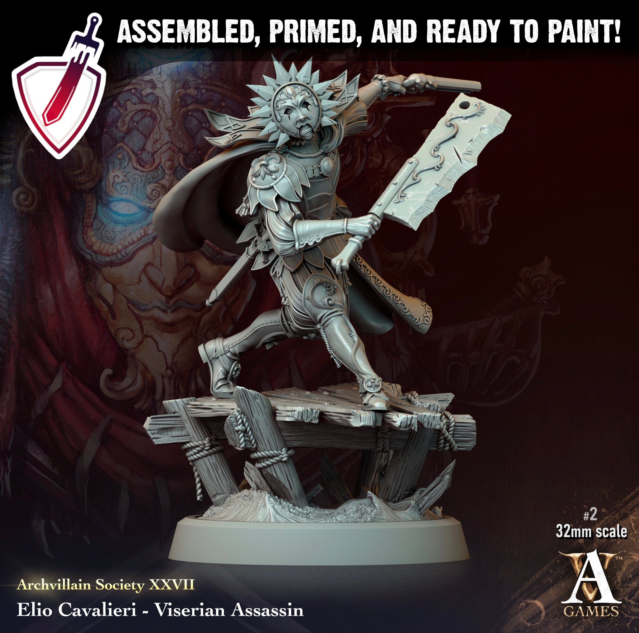 Heroes Vol. XXVII | Miniatures by Archvillain Games | Resin mini for tabletop gaming, D&D, Pathfinder, painting | Assembled and Primed - Brush and Battle