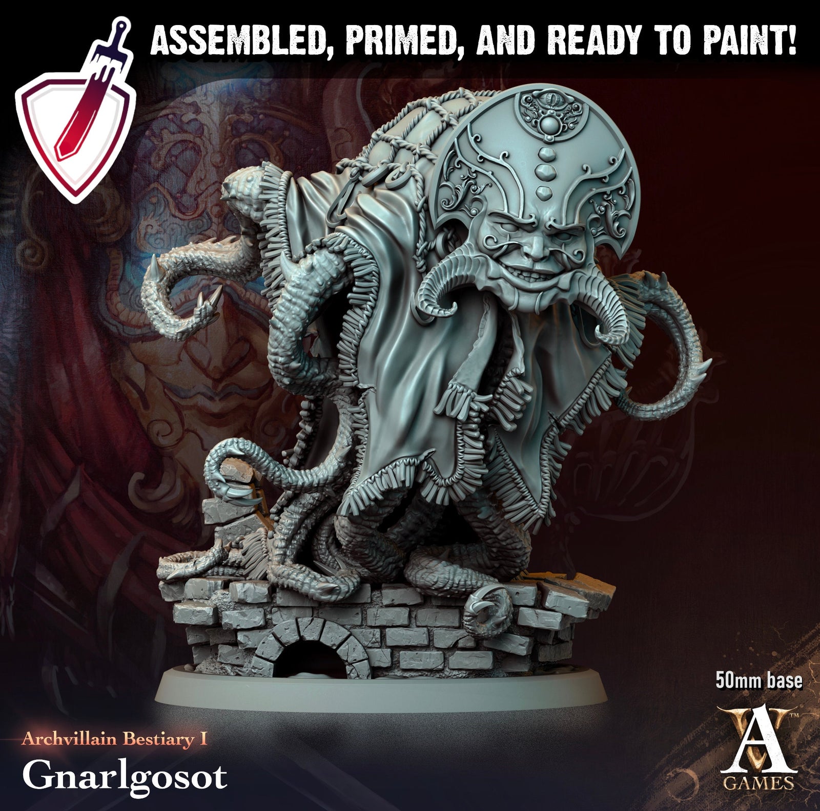 Gnarlgosot | Miniature by Archvillain Games | Resin Mini for Tabletop Gaming, D&D, Pathfinder, and Painting | Assembled and Primed - Brush and Battle