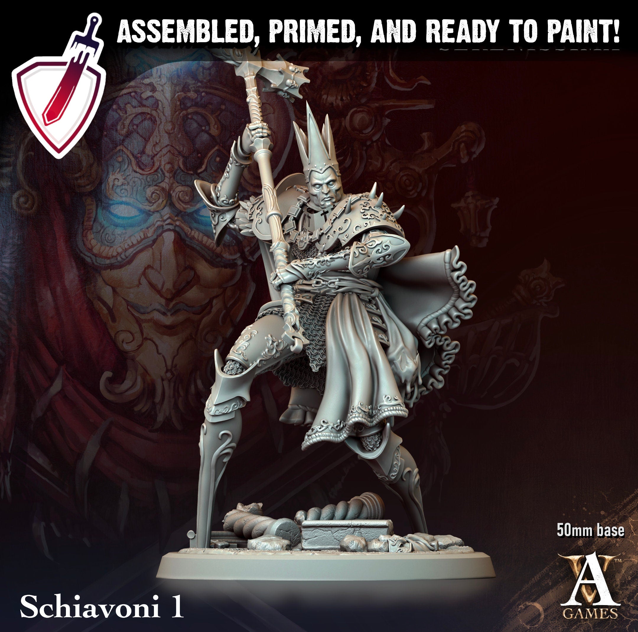 Schiavoni | Miniatures by Archvillain Games | Resin Mini for Tabletop Gaming, D&D, Pathfinder, and Painting | Assembled and Primed - Brush and Battle