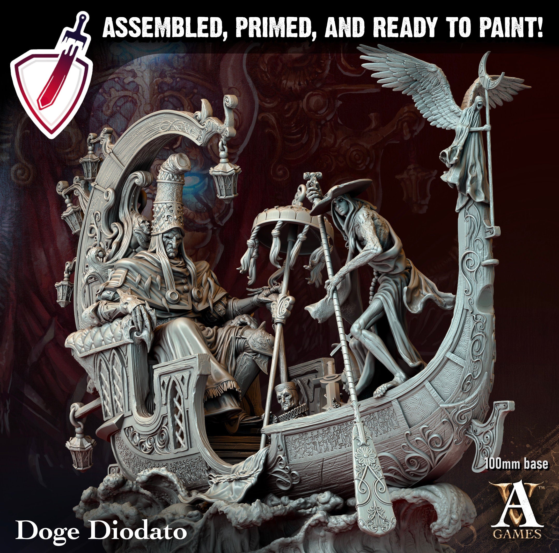 Doge Diodato | (Massive) Miniature by Archvillain Games | For Tabletop Gaming, D&D, Pathfinder, Wargames, Painting | Assembled + Primed - Brush and Battle