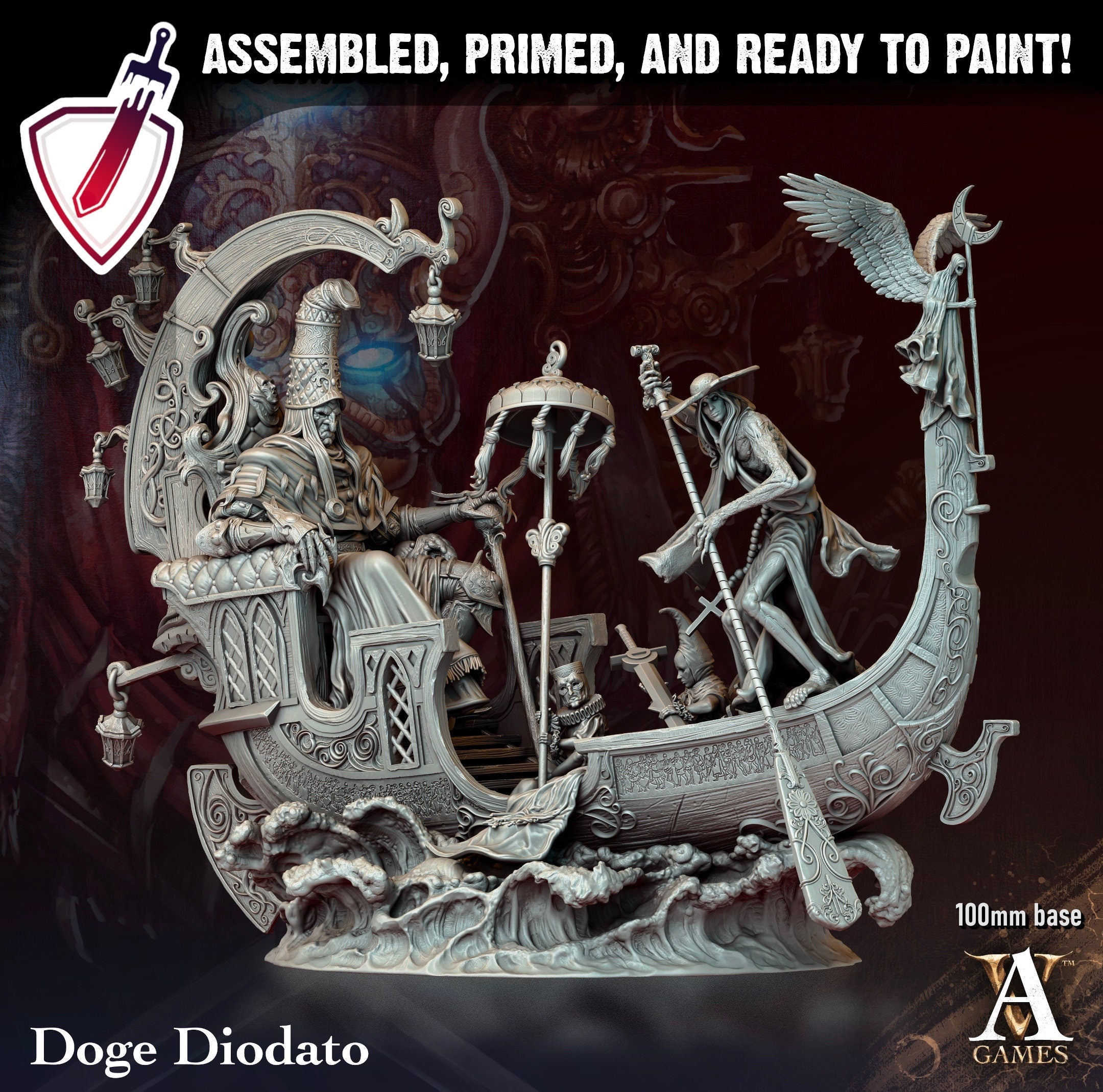 Doge Diodato | (Massive) Miniature by Archvillain Games | For Tabletop Gaming, D&D, Pathfinder, Wargames, Painting | Assembled + Primed - Brush and Battle