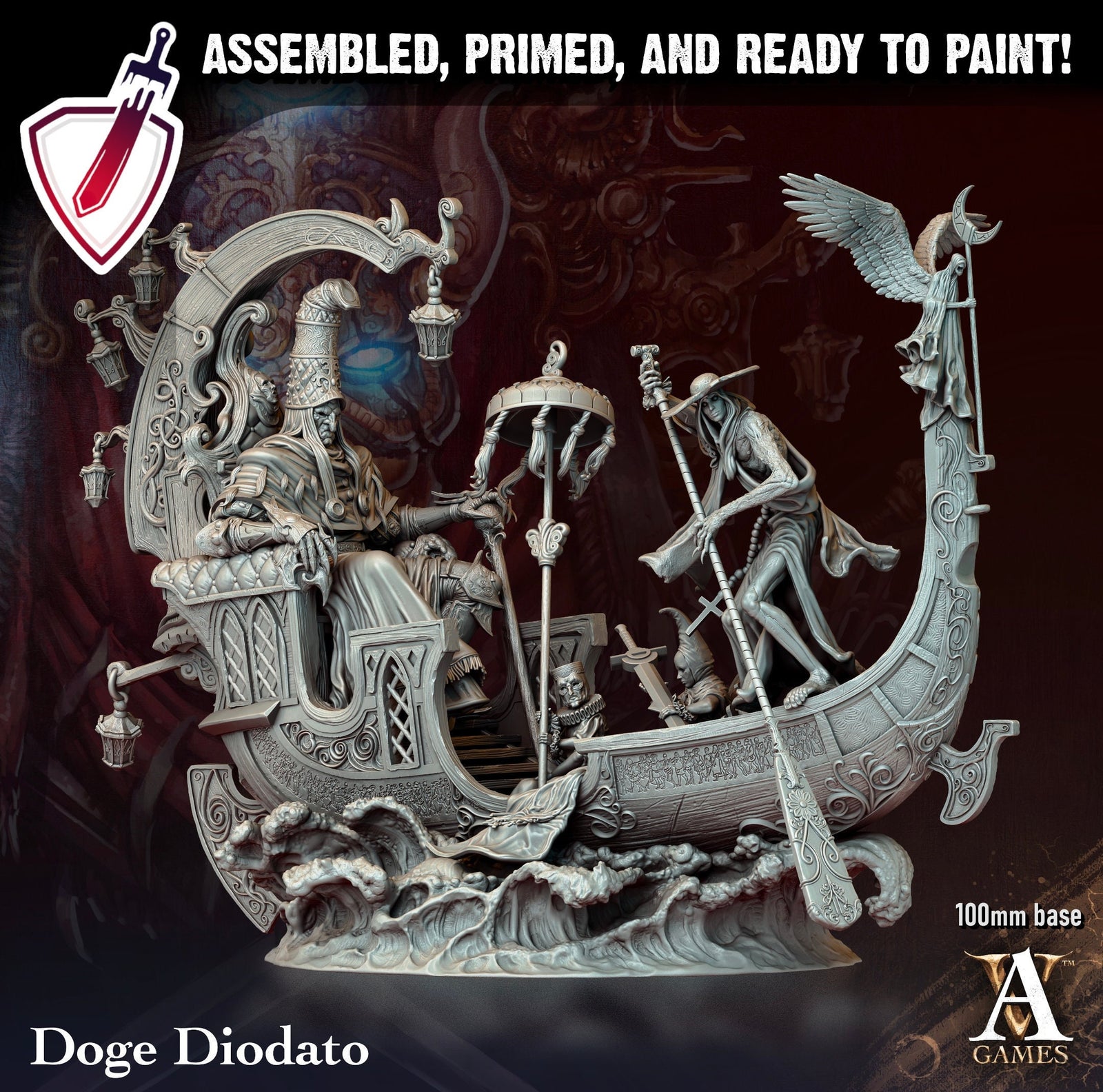 Doge Diodato | (Massive) Miniature by Archvillain Games | For Tabletop Gaming, D&D, Pathfinder, Wargames, Painting | Assembled + Primed - Brush and Battle