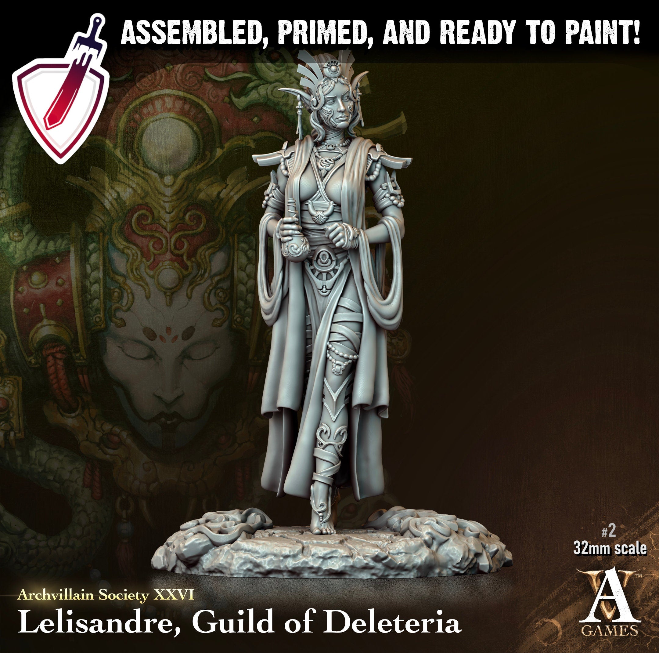 Heroes Vol. XXVI | Miniatures by Archvillain Games | Resin mini for tabletop gaming, D&D, Pathfinder, painting | Assembled and Primed - Brush and Battle