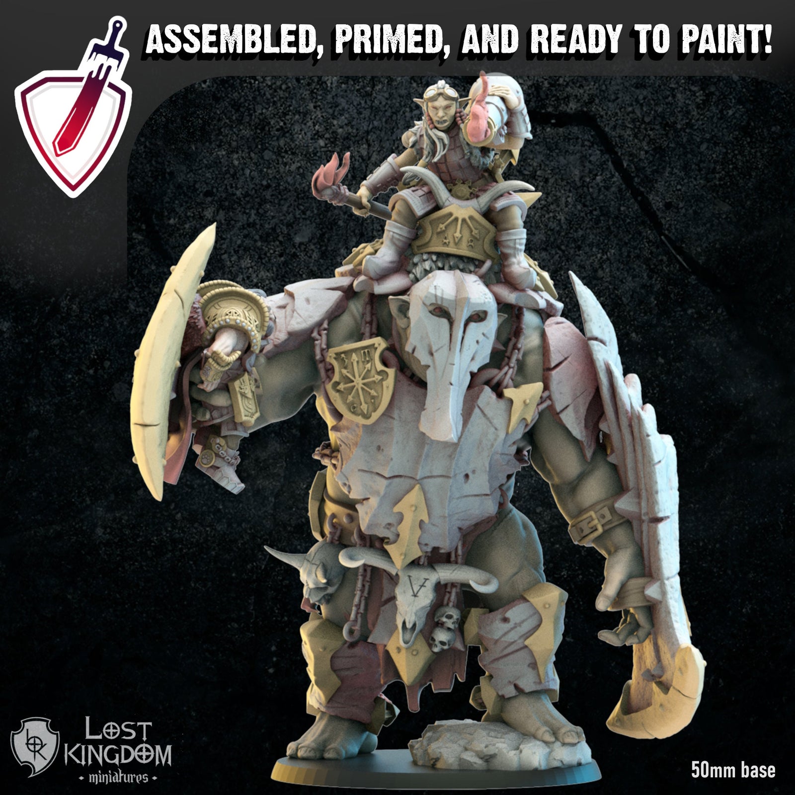 Mongobbo Gunner on Throl | Miniatures by Lost Kingdom | Resin | Tabletop Gaming, D&D, Pathfinder, Wargames, Painting | Assembled + Primed - Brush and Battle