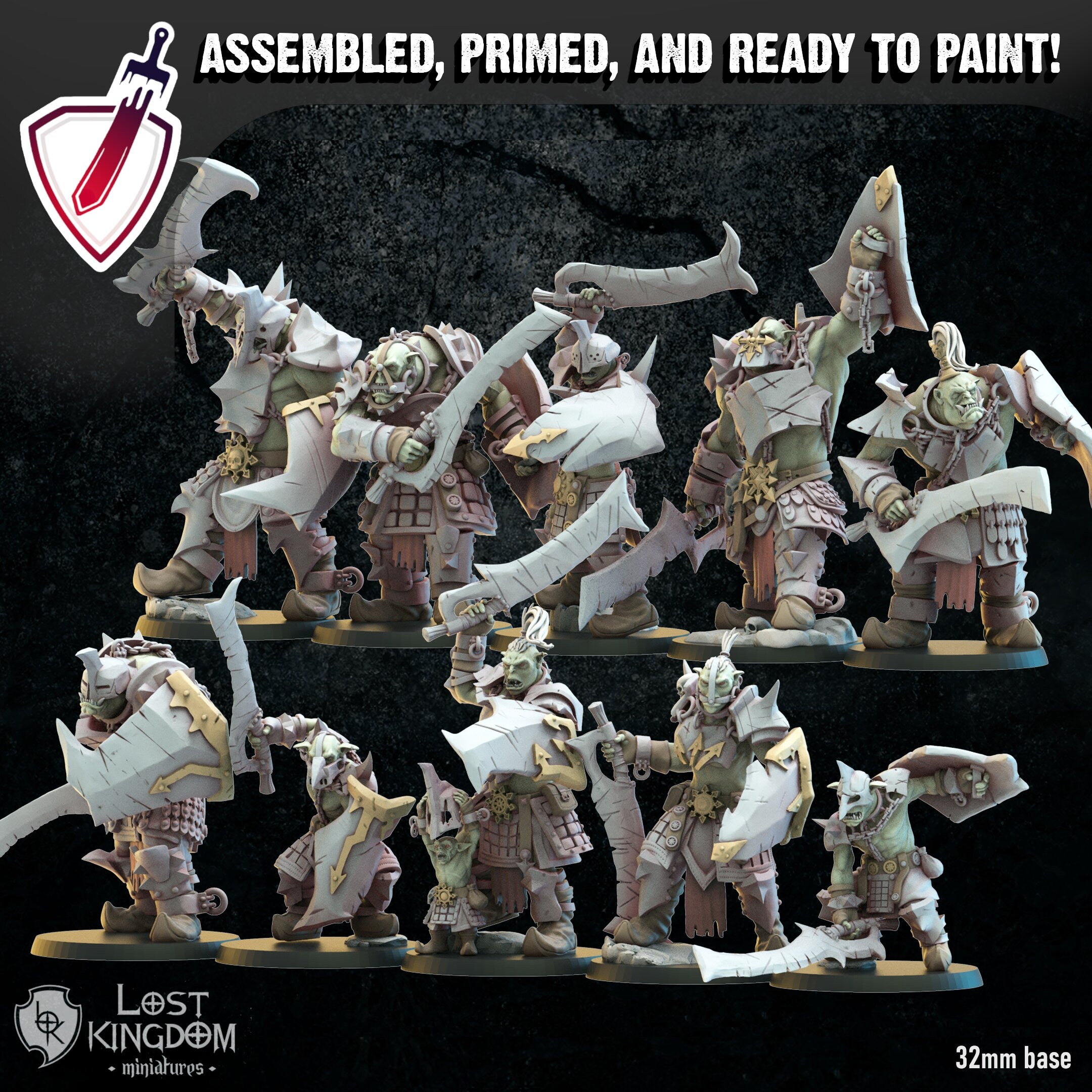 Urk Regiment | Miniatures by Lost Kingdom | Resin Mini For Tabletop Gaming, D&D, Pathfinder, Wargames, and Painting | Assembled and Primed - Brush and Battle