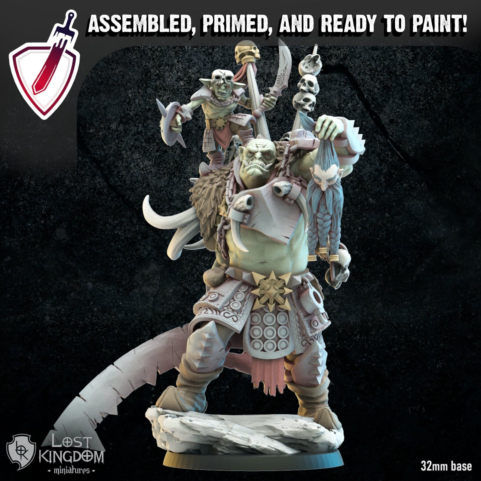 Uhur and Ofduk | Miniatures by Lost Kingdom | Resin Mini For Tabletop Gaming, D&D, Pathfinder, Wargames, and Painting | Assembled and Primed - Brush and Battle
