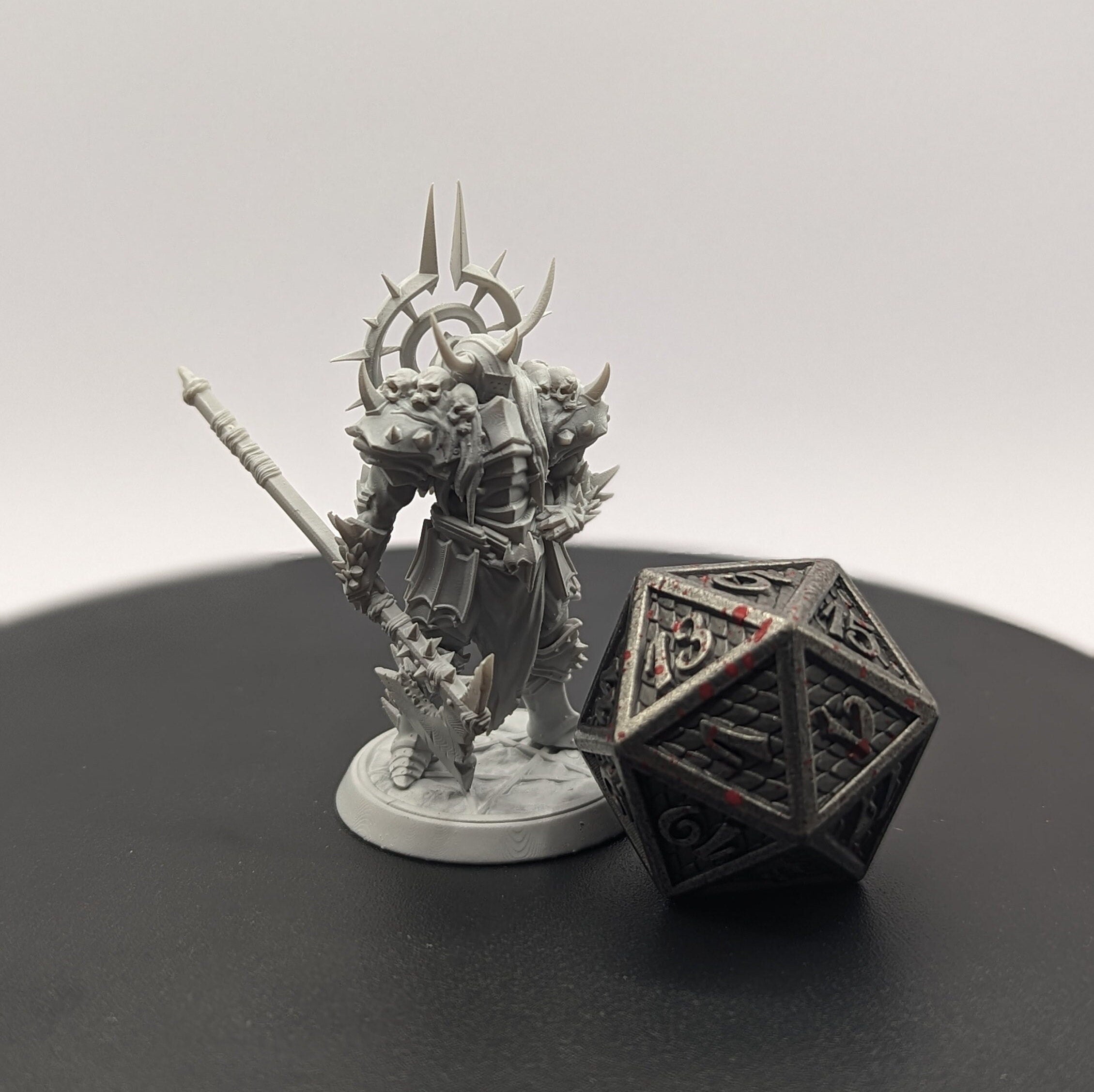 Darknight - Axe | Miniatures by Lord of the Print | Resin mini for tabletop gaming, D&D, Pathfinder, and painting | Assembled and Primed - Brush and Battle