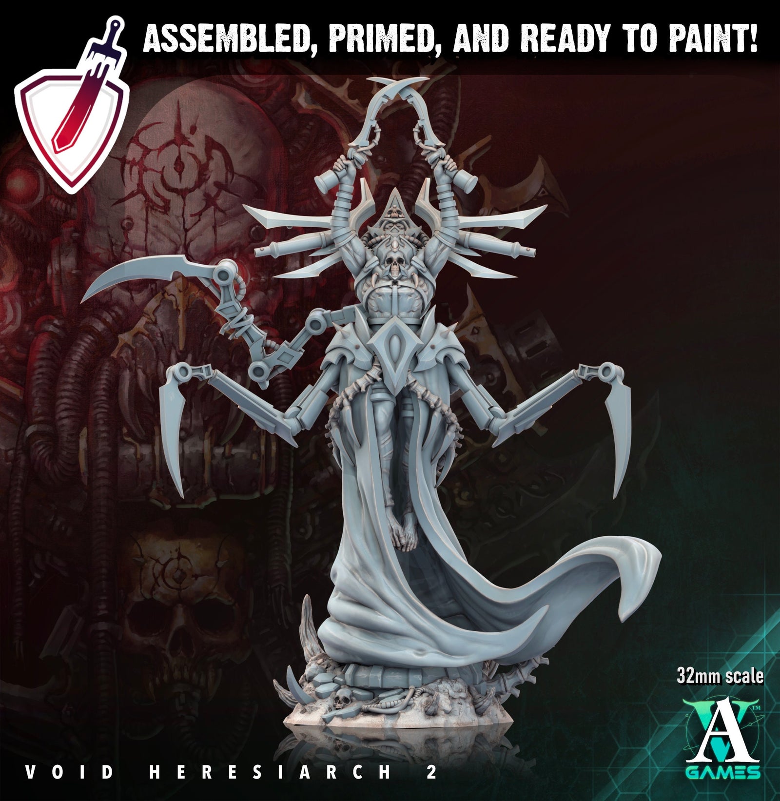 Void Heresiarch | Miniatures by Archvillain Games | Resin Mini for Tabletop Gaming, D&D, Wargaming, Painting | Assembled and Primed - Brush and Battle