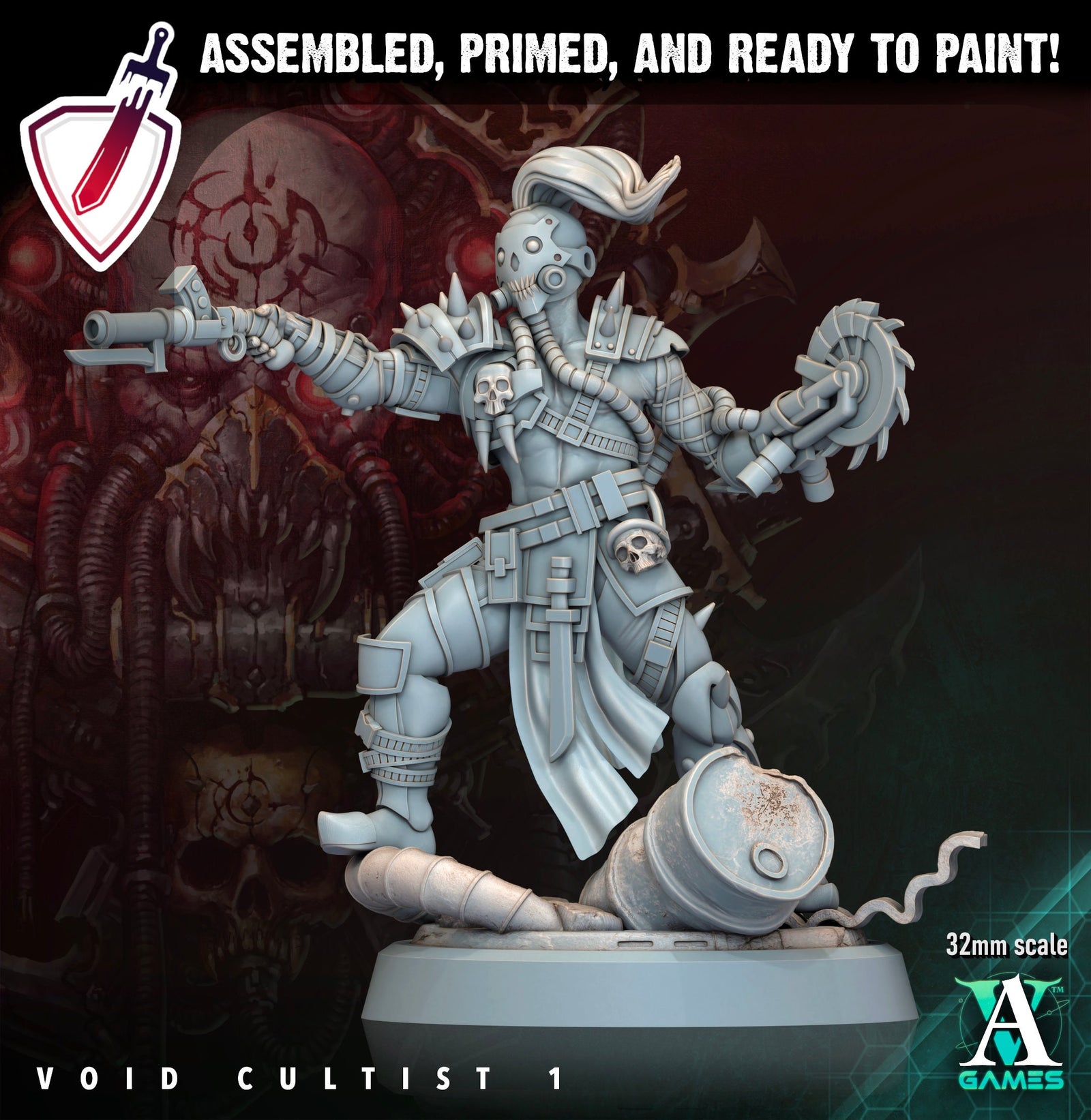 Void Cultists | Miniatures by Archvillain Games | Resin Mini for Tabletop Gaming, D&D, Wargaming, Painting | Assembled and Primed - Brush and Battle