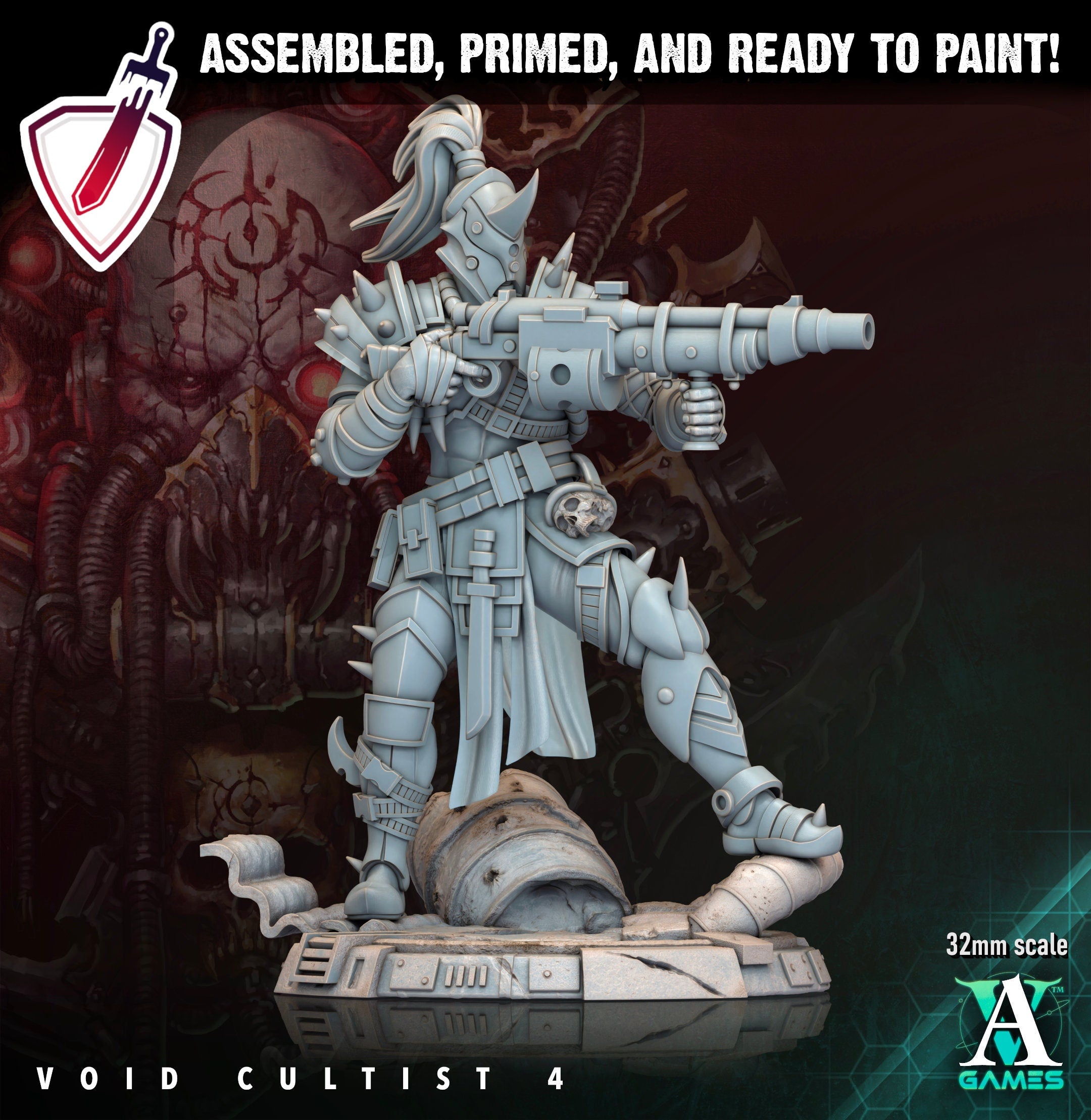 Void Cultists | Miniatures by Archvillain Games | Resin Mini for Tabletop Gaming, D&D, Wargaming, Painting | Assembled and Primed - Brush and Battle