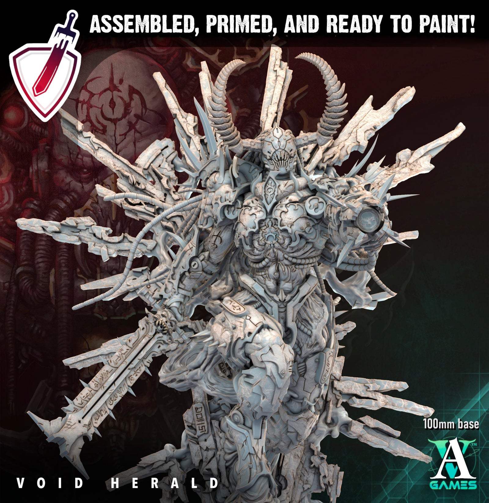 The Void Herald | (Massive) Miniature by Archvillain Games | Resin Mini for Tabletop Gaming, D&D, Wargaming, Painting | Assembled and Primed - Brush and Battle