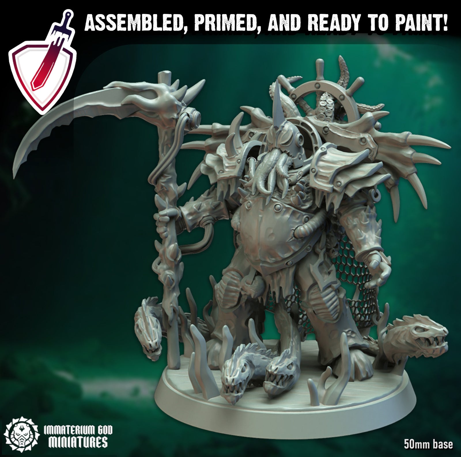 Noxius the Plague Herald | Miniature by Immaterium God | Resin Mini for Tabletop Gaming, D&D, Wargaming, Painting | Assembled and Primed - Brush and Battle