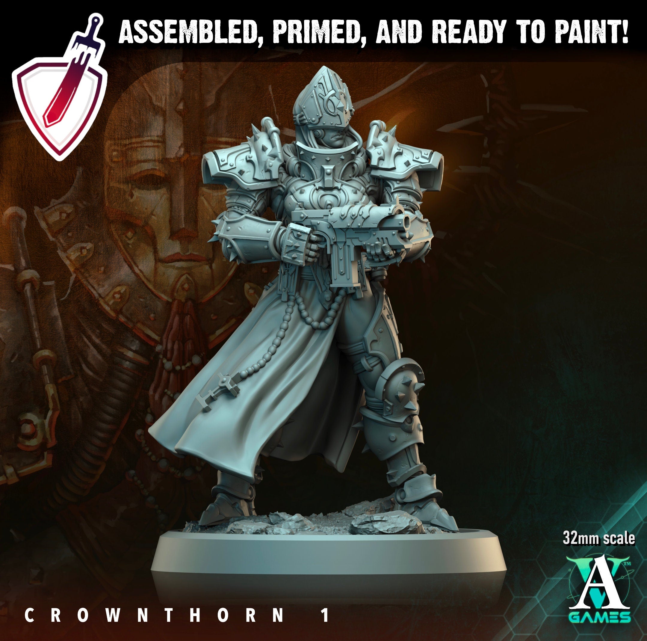 Crownthorn | Miniatures by Archvillain Games | Resin Mini for Tabletop Gaming, D&D, Wargaming, and Painting | Assembled and Primed - Brush and Battle
