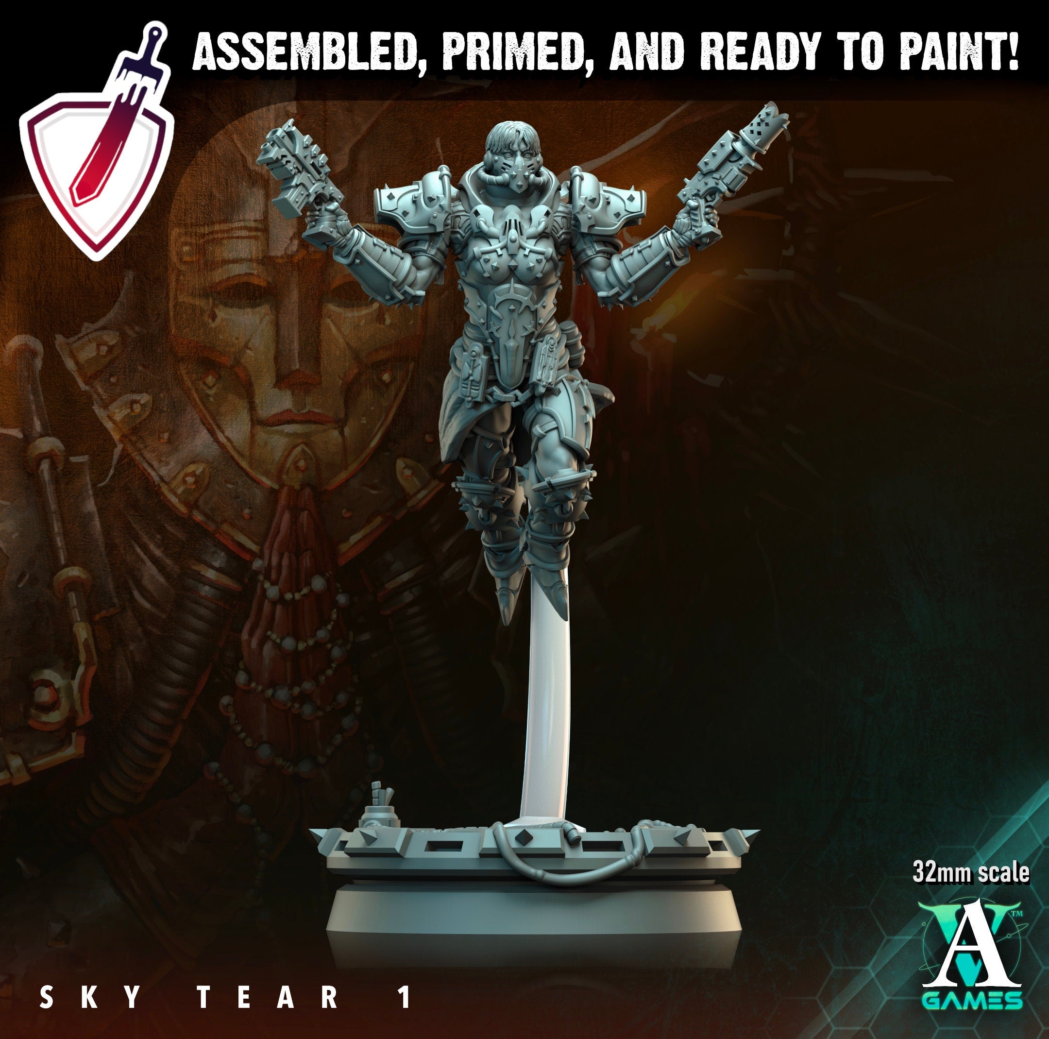 Sky Tear | Miniatures by Archvillain Games | Resin Mini for Tabletop Gaming, D&D, Wargaming, and Painting | Assembled and Primed - Brush and Battle