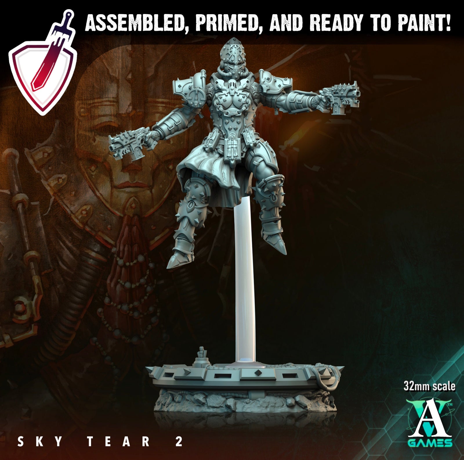 Sky Tear | Miniatures by Archvillain Games | Resin Mini for Tabletop Gaming, D&D, Wargaming, and Painting | Assembled and Primed - Brush and Battle