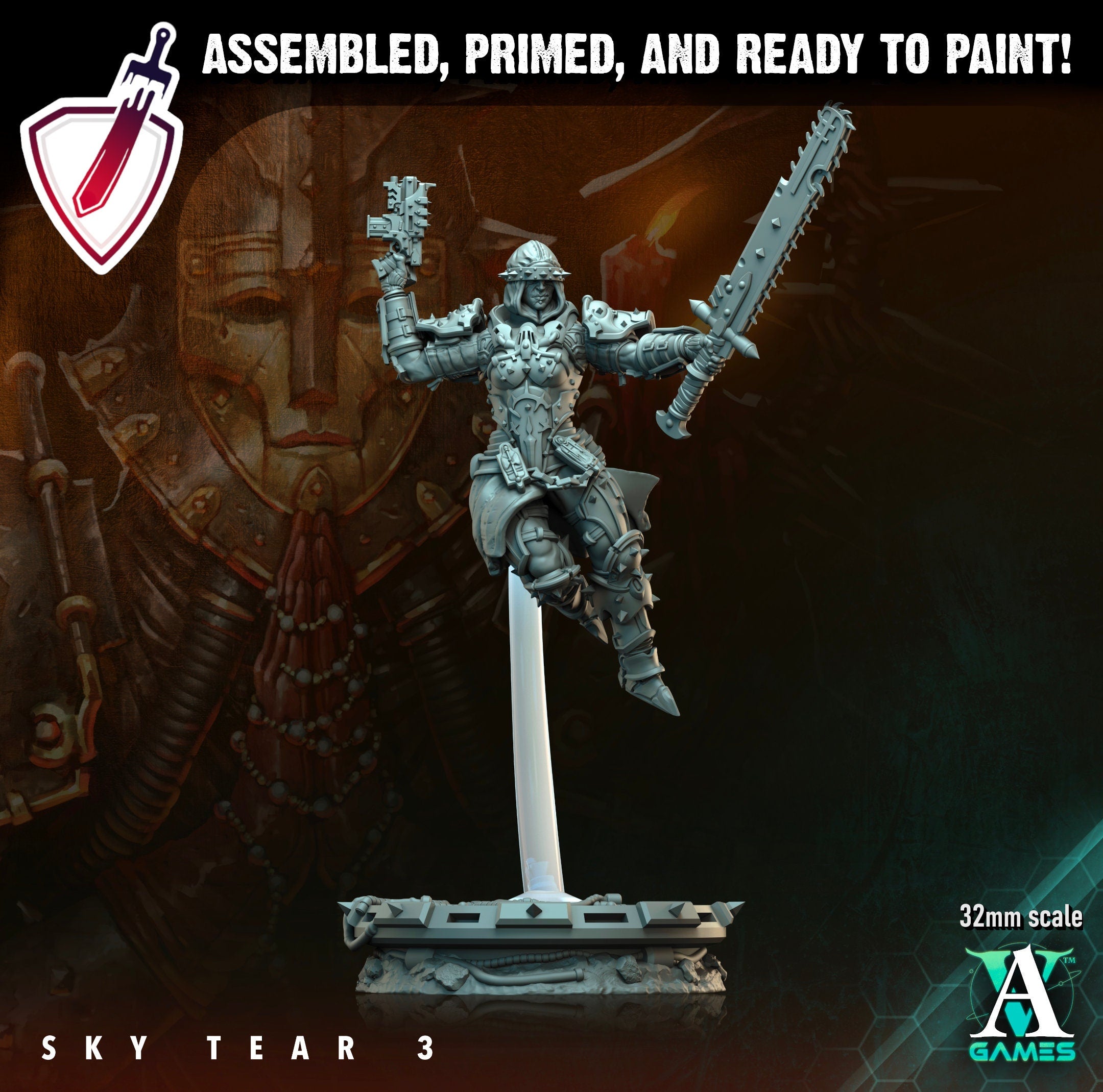 Sky Tear | Miniatures by Archvillain Games | Resin Mini for Tabletop Gaming, D&D, Wargaming, and Painting | Assembled and Primed - Brush and Battle