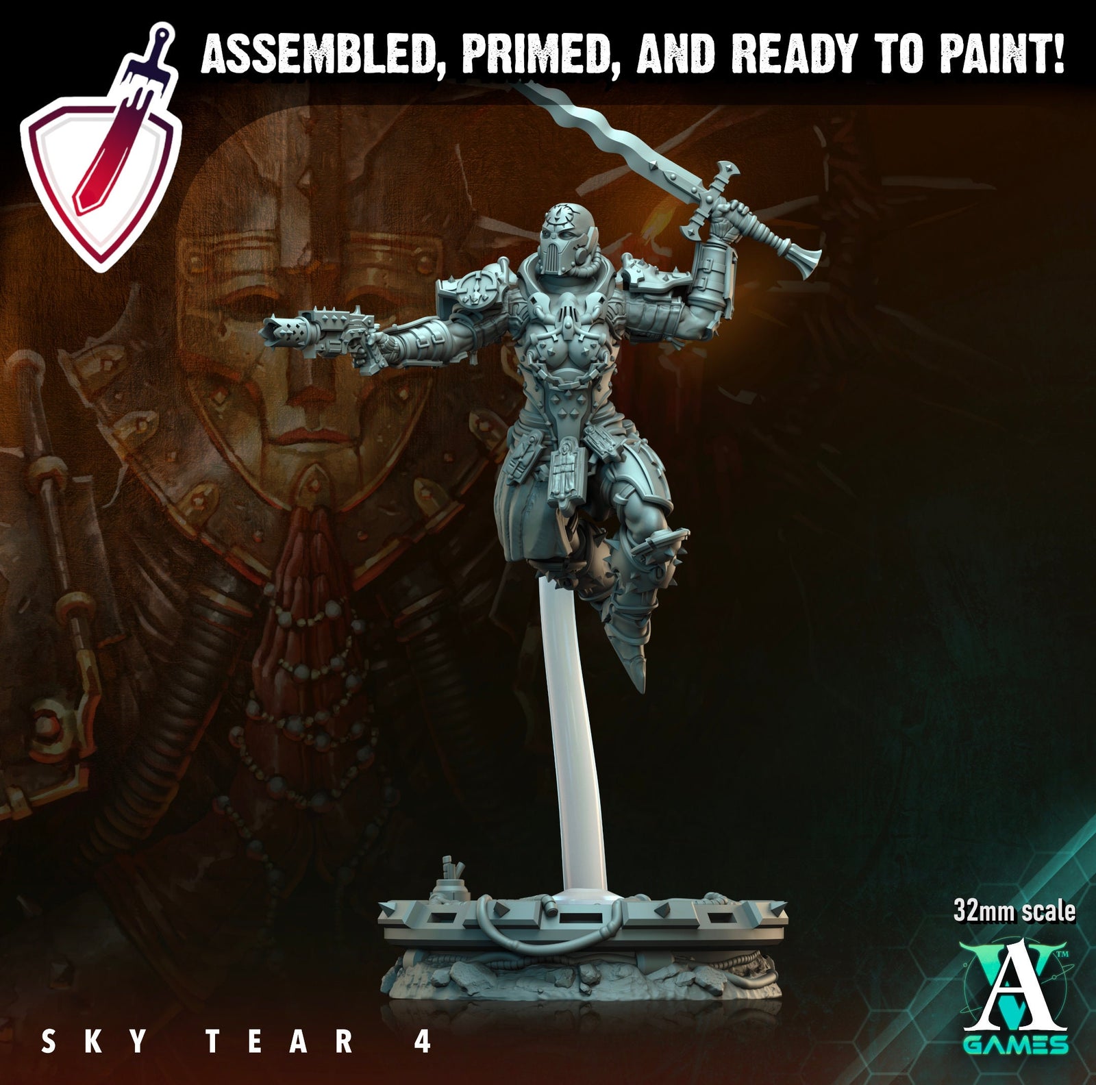 Sky Tear | Miniatures by Archvillain Games | Resin Mini for Tabletop Gaming, D&D, Wargaming, and Painting | Assembled and Primed - Brush and Battle