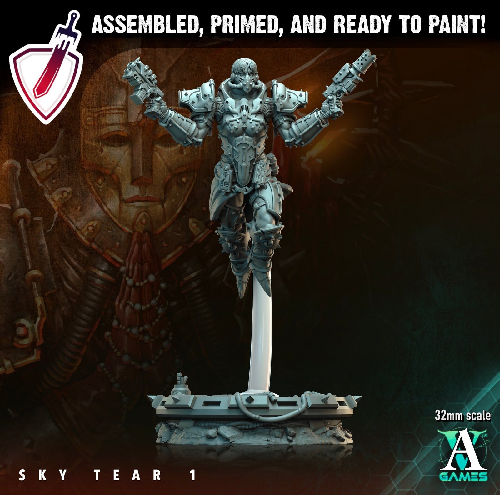 Sky Tear | Miniatures by Archvillain Games | Resin Mini for Tabletop Gaming, D&D, Wargaming, and Painting | Assembled and Primed - Brush and Battle