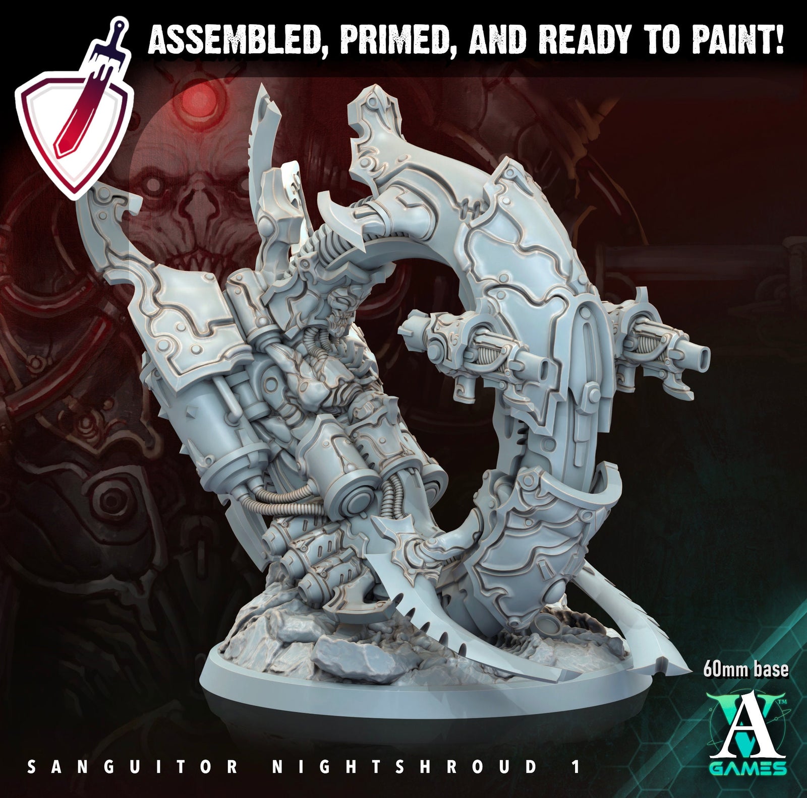 Sanguitor Nightshrouds | Miniatures by Archvillain Games | Resin Mini for Tabletop Gaming, D&D, Wargaming, Painting | Assembled and Primed - Brush and Battle