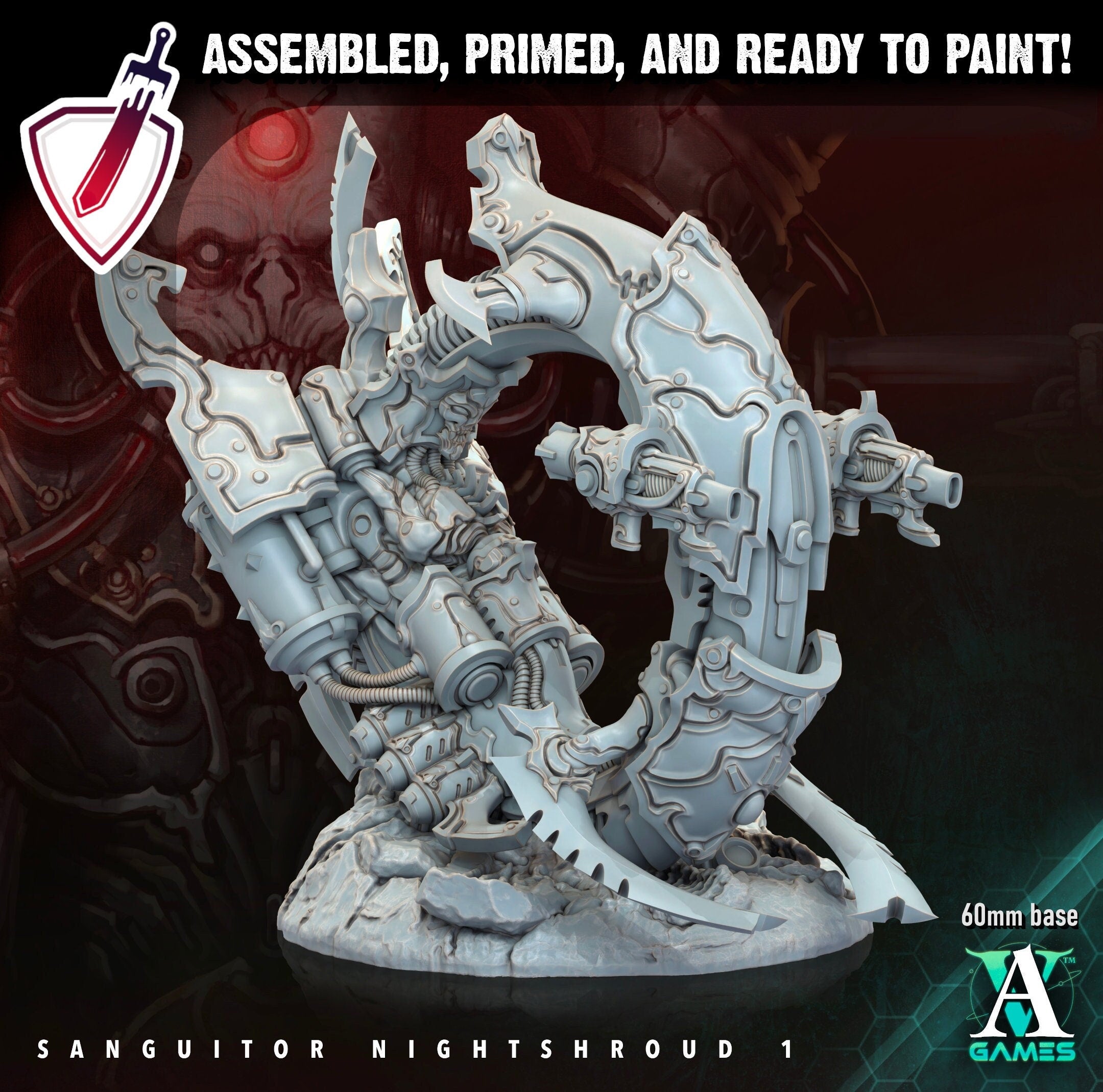 Sanguitor Nightshrouds | Miniatures by Archvillain Games | Resin Mini for Tabletop Gaming, D&D, Wargaming, Painting | Assembled and Primed - Brush and Battle