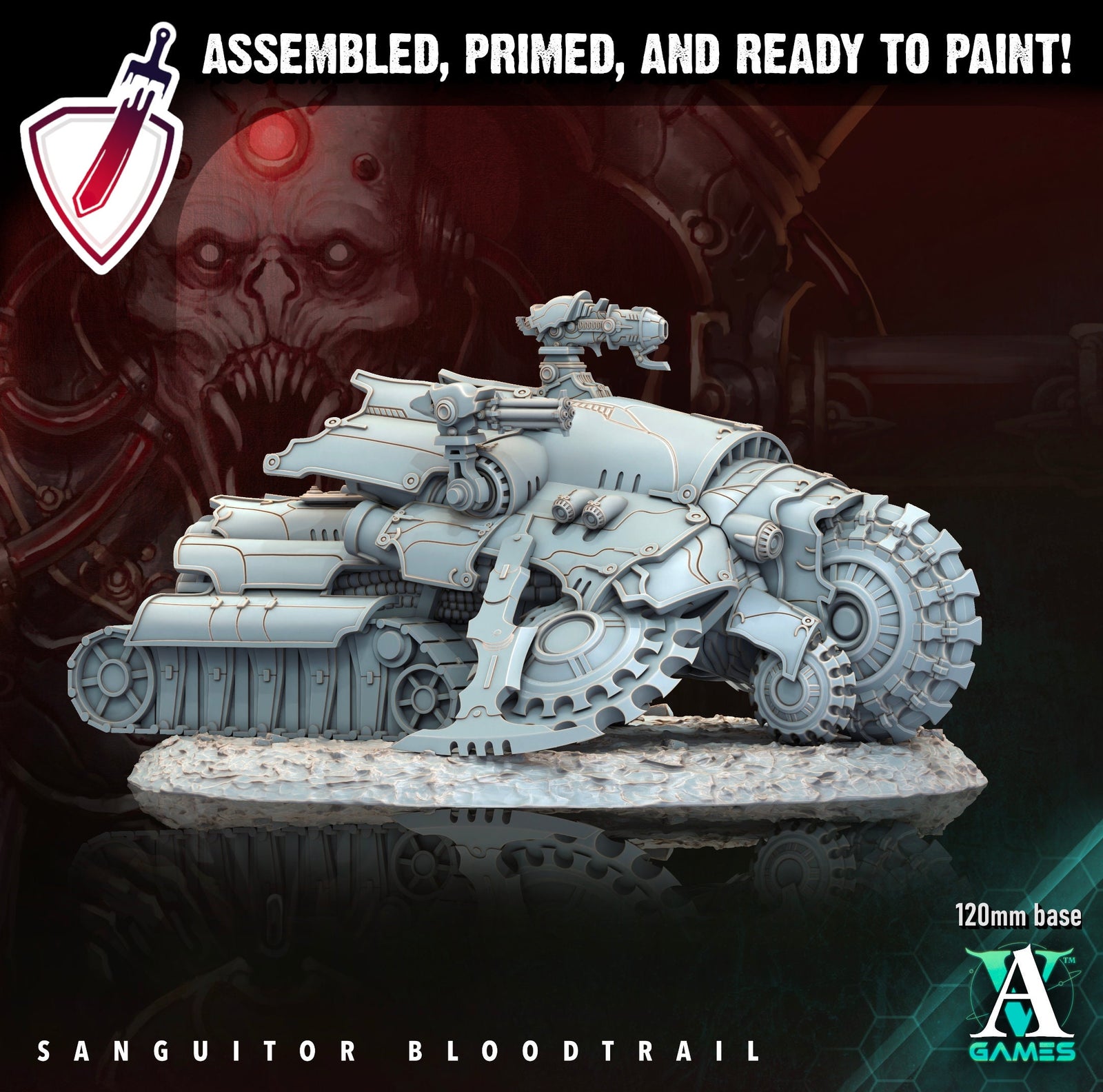 Sanguitor Bloodtrails | Miniatures by Archvillain Games | Resin Mini for Tabletop Gaming, D&D, Wargaming, Painting | Assembled and Primed - Brush and Battle