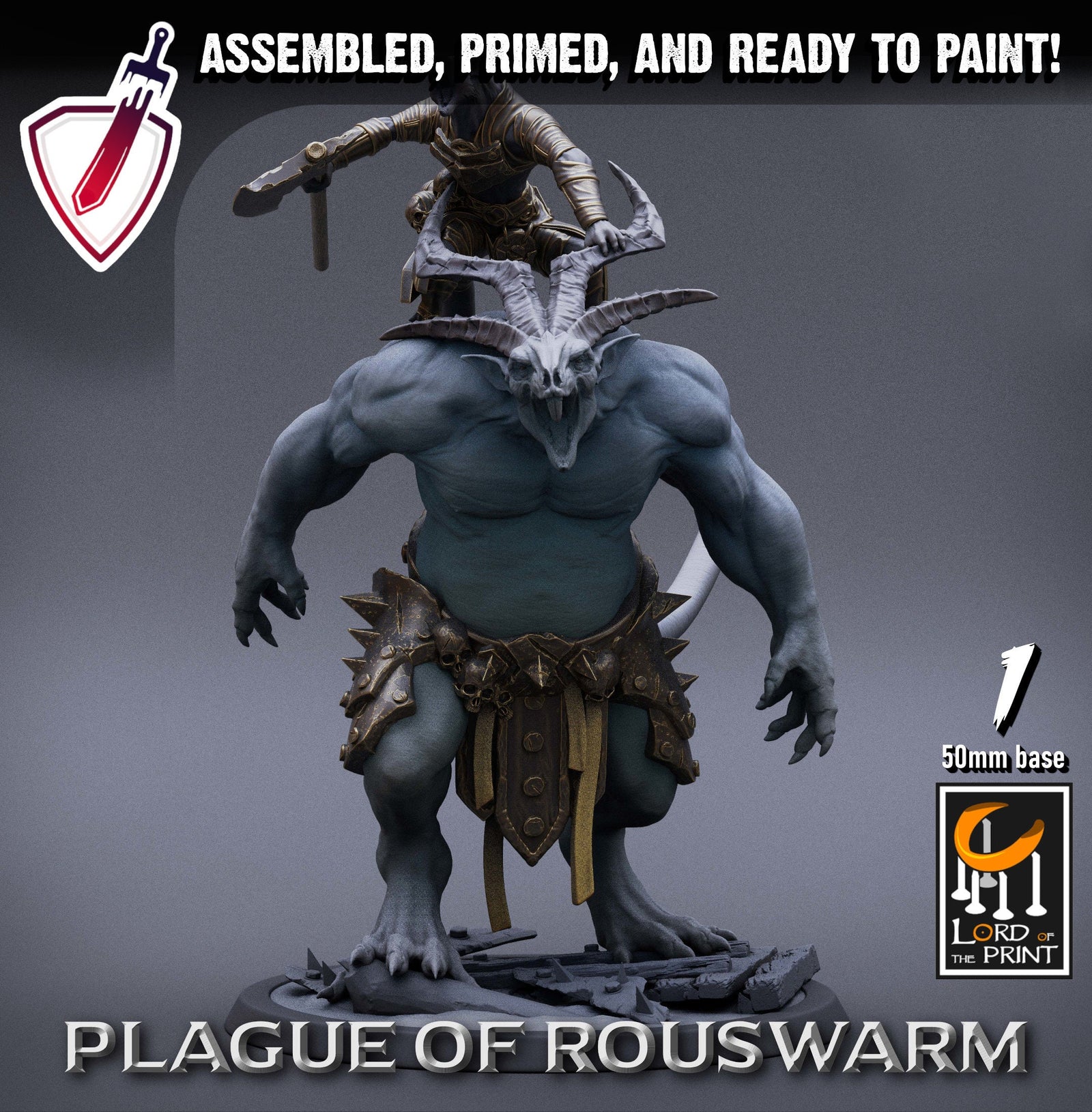 Heavy Rats | Miniatures by Lord of the Print | Resin Mini for Tabletop Gaming, D&D, Pathfinder, and Painting | Assembled and Primed - Brush and Battle