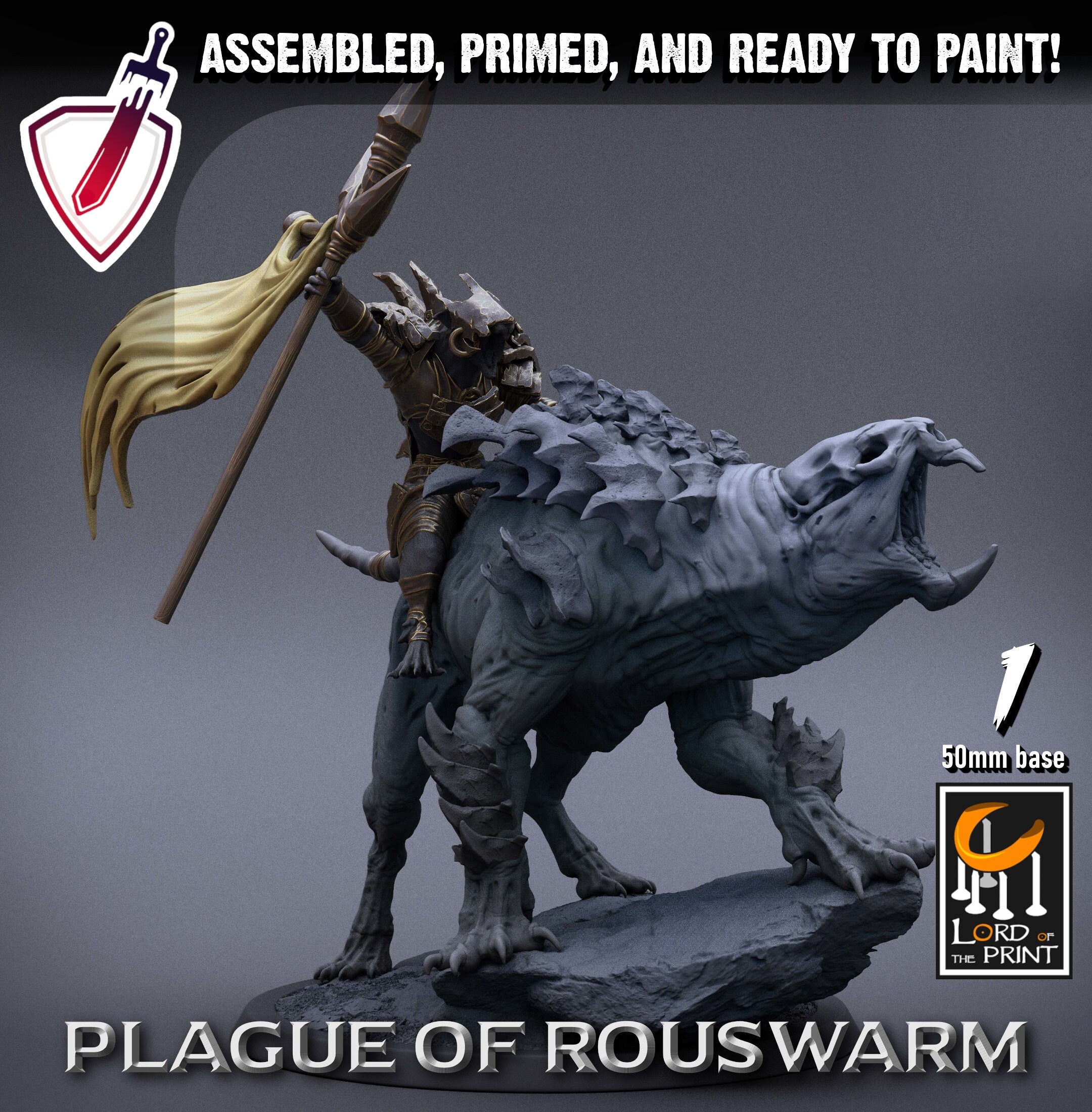 Rat Riders | Miniatures by Lord of the Print | Resin Mini for Tabletop Gaming, D&D, Pathfinder, and Painting | Assembled and Primed - Brush and Battle