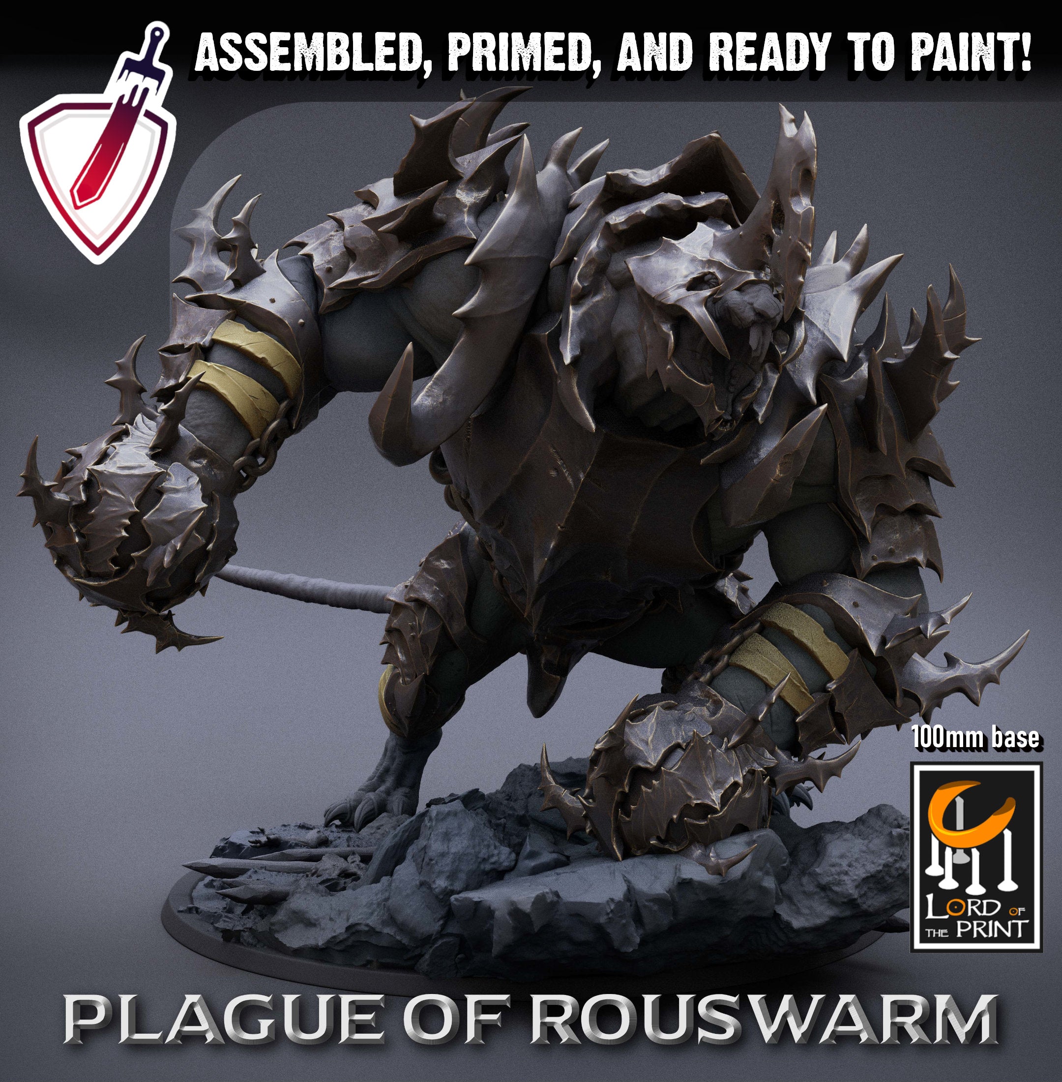 Trakch The Towering | (Massive) Miniature by Lord of the Print | For Tabletop Gaming, D&D, Pathfinder, and Painting | Assembled and Primed - Brush and Battle