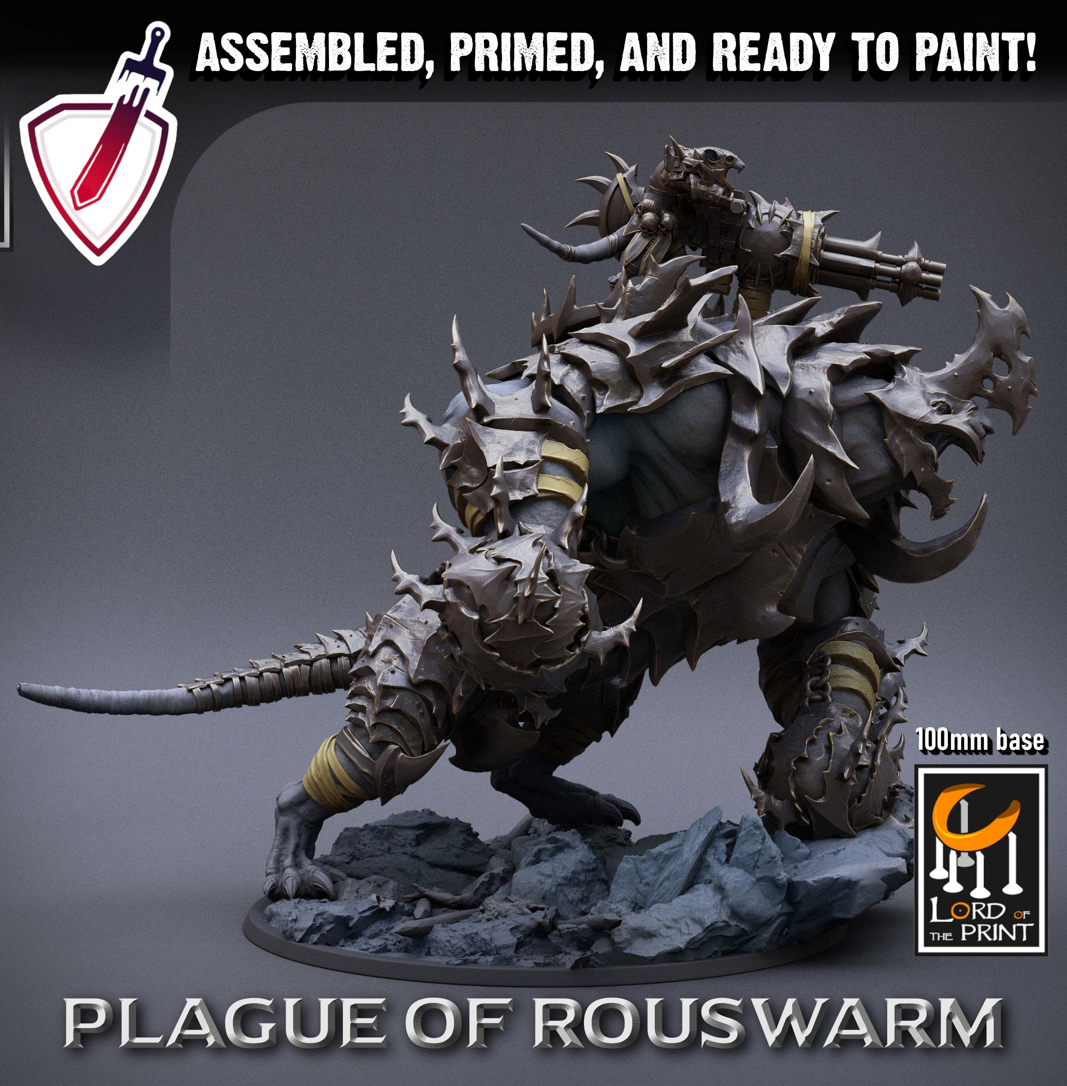 Trakch The Towering | (Massive) Miniature by Lord of the Print | For Tabletop Gaming, D&D, Pathfinder, and Painting | Assembled and Primed - Brush and Battle