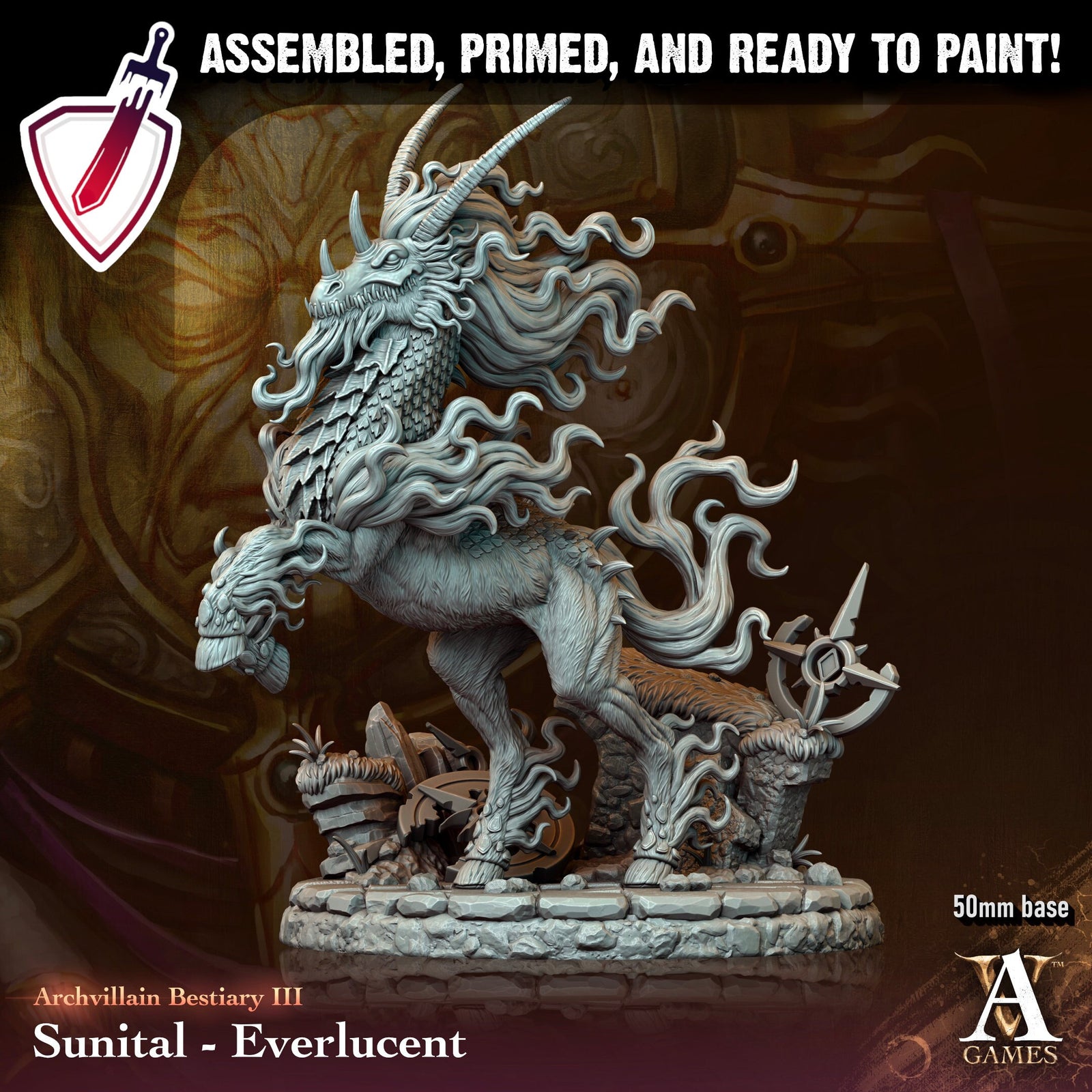 Sunital - Everlucent | Miniature by Archvillain Games | Resin Mini for Tabletop Gaming, D&D, Pathfinder, and Painting | Assembled and Primed - Brush and Battle