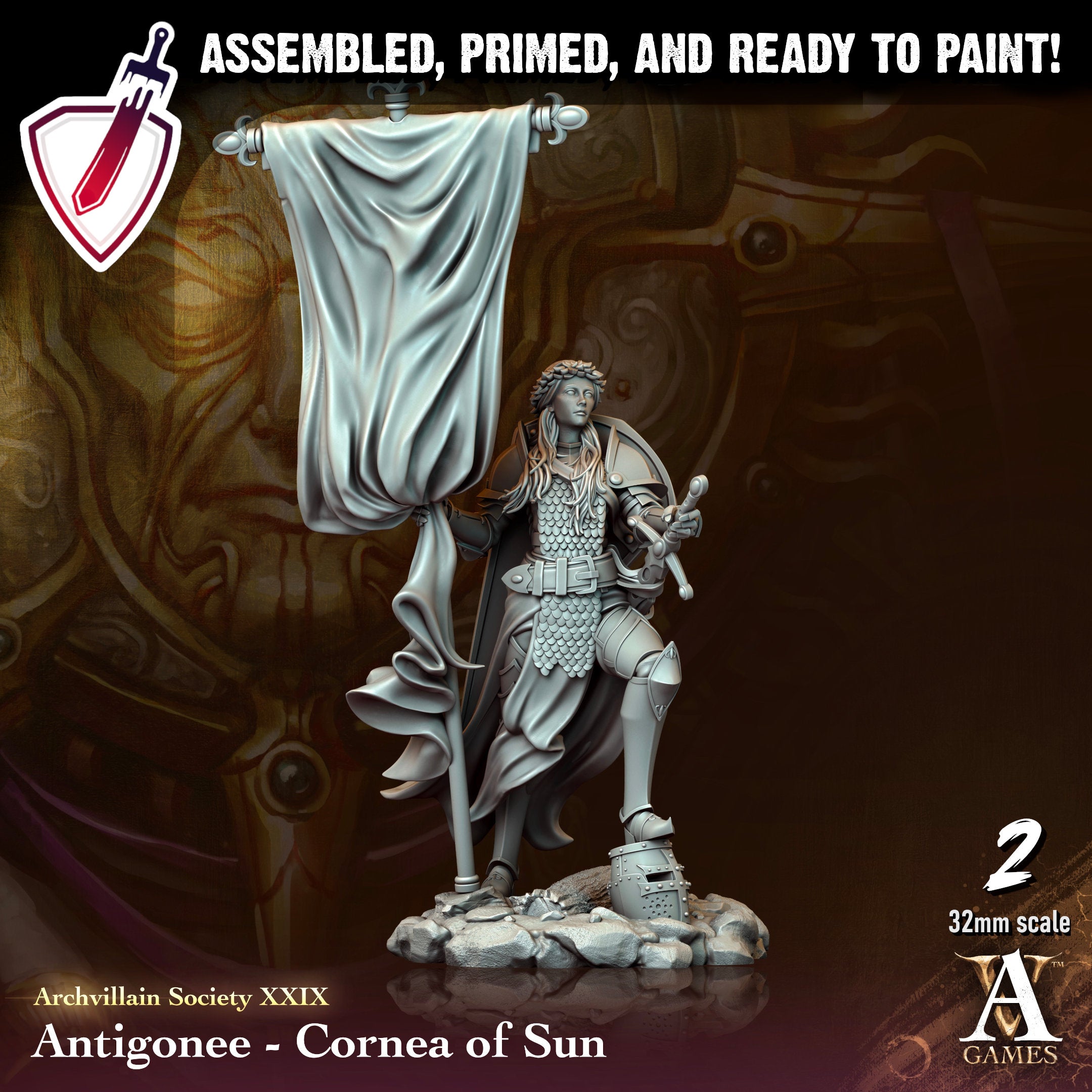 Heroes Vol. XXIX | Miniatures by Archvillain Games | Resin mini for tabletop gaming, D&D, Pathfinder, painting | Assembled and Primed - Brush and Battle