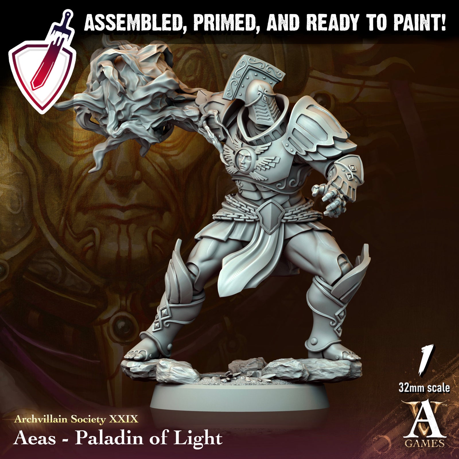 Heroes Vol. XXIX | Miniatures by Archvillain Games | Resin mini for tabletop gaming, D&D, Pathfinder, painting | Assembled and Primed - Brush and Battle