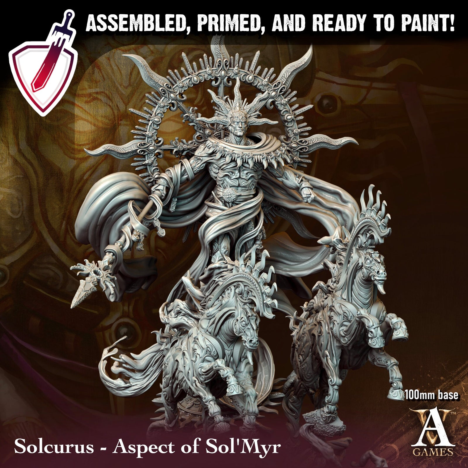 Aspect of Sol Myr | (Massive) Miniature by Archvillain Games | For Tabletop Gaming, D&D, Pathfinder, Wargames, Painting | Assembled + Primed - Brush and Battle