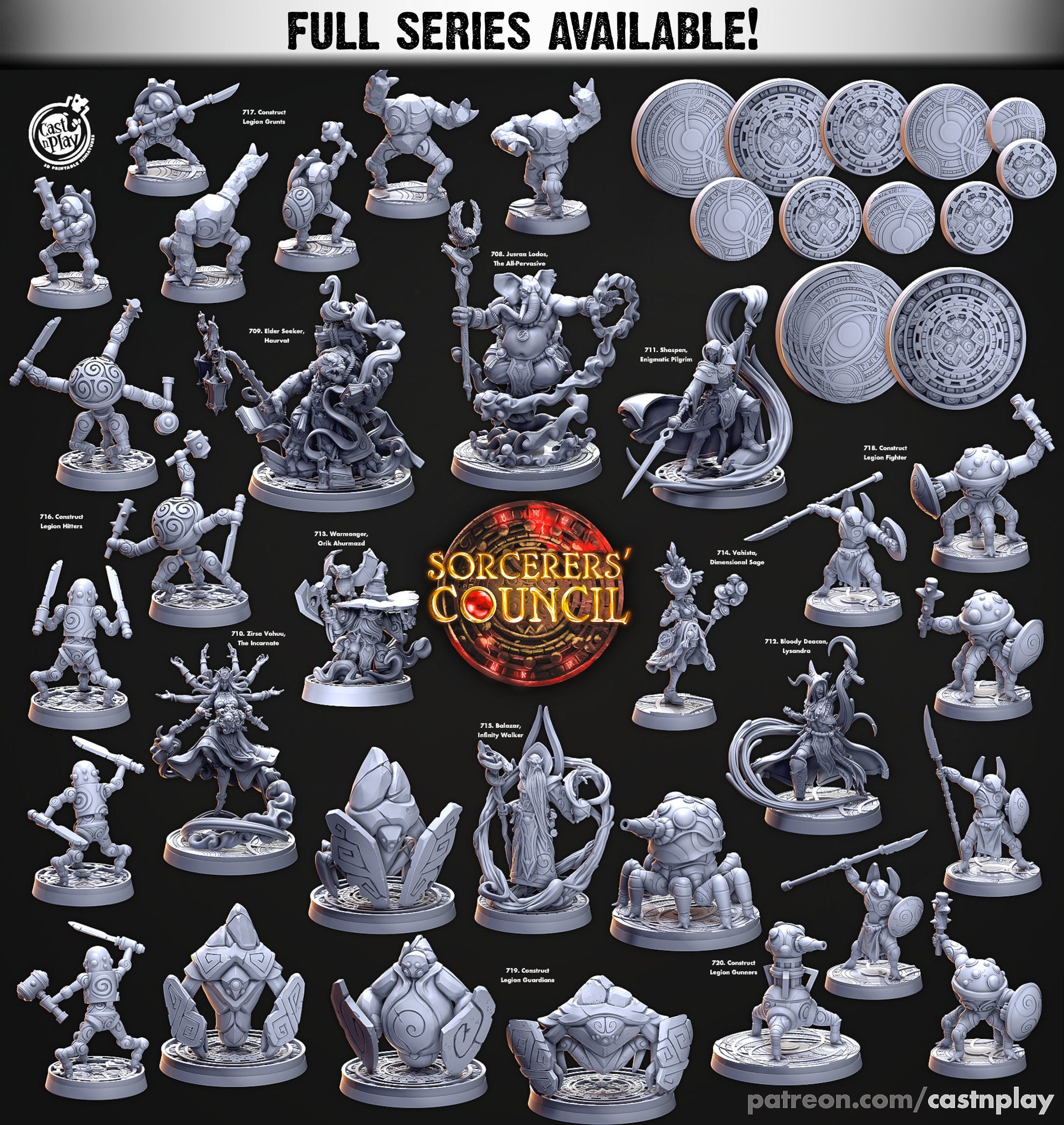 Construct Legion Fighters | Miniatures by Cast n Play | Mini For Tabletop Gaming, D&D, Pathfinder, and Painting | Assembled and Primed - Brush and Battle