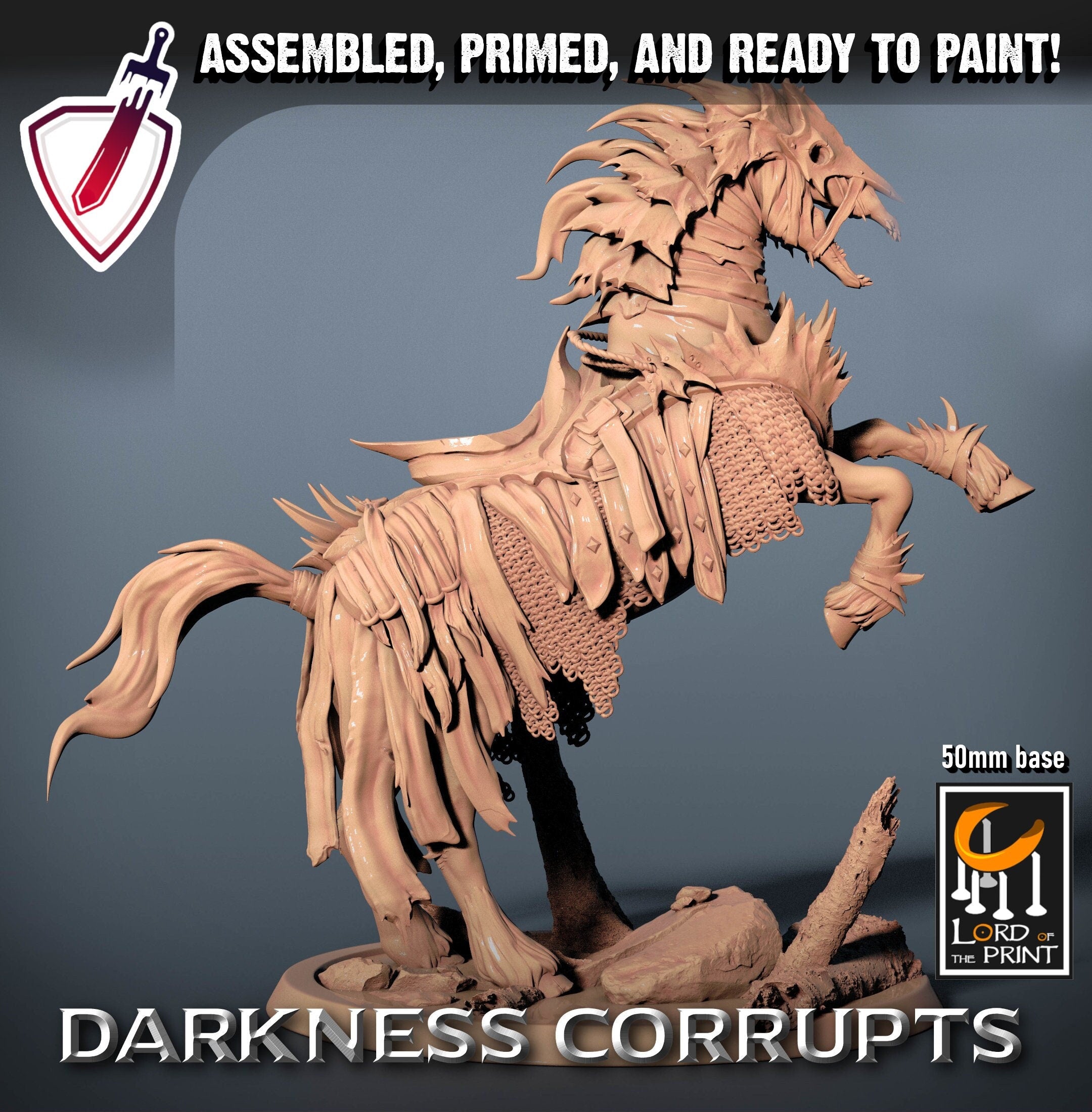 Death Horses (6-10) | Miniatures by Lord of the Print | Resin Mini for Tabletop Gaming, D&D, Pathfinder, and Painting | Assembled and Primed - Brush and Battle