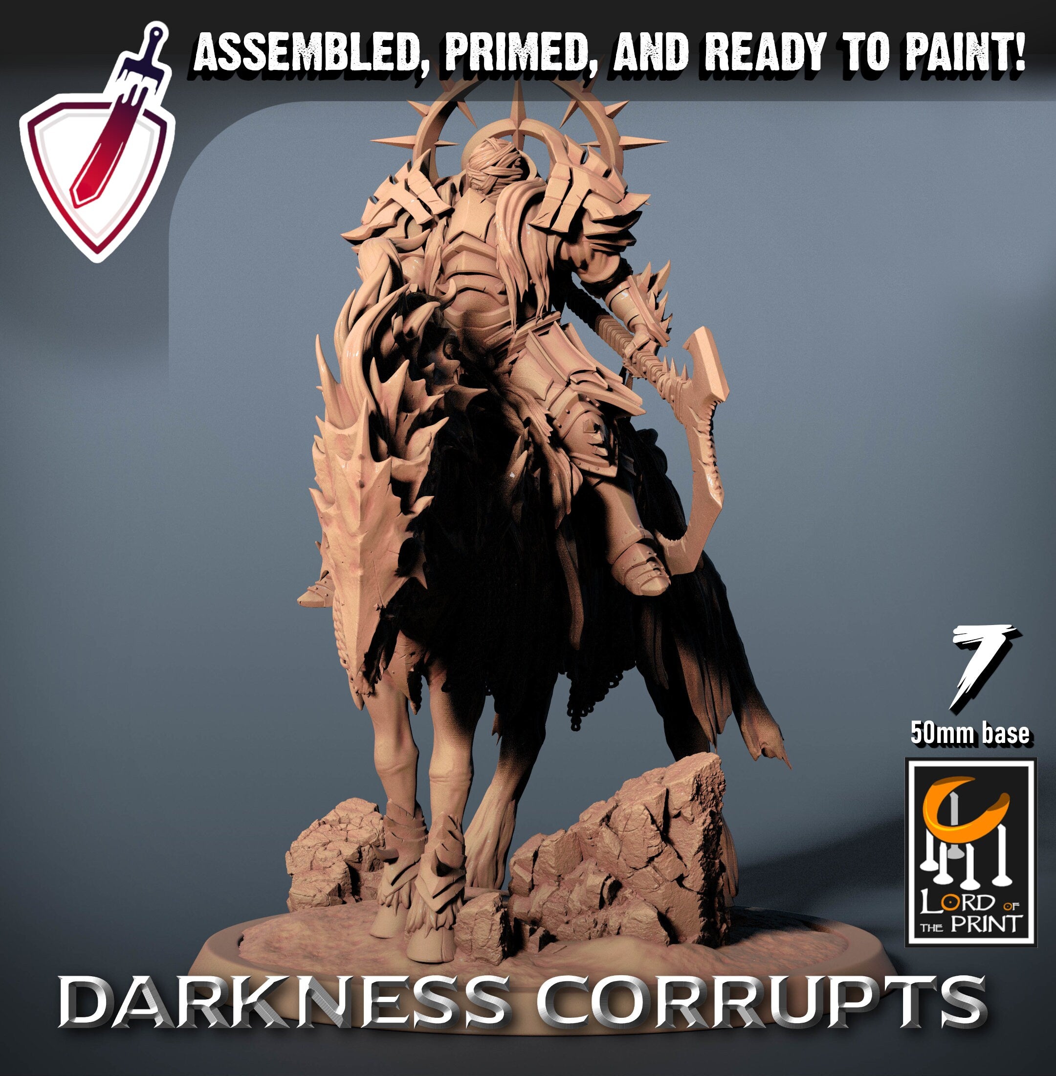Mounted Death Horses (6-10)| Miniatures by Lord of the Print | Resin Mini for Tabletop Gaming, D&D, Pathfinder, Painting | Assembled +Primed - Brush and Battle