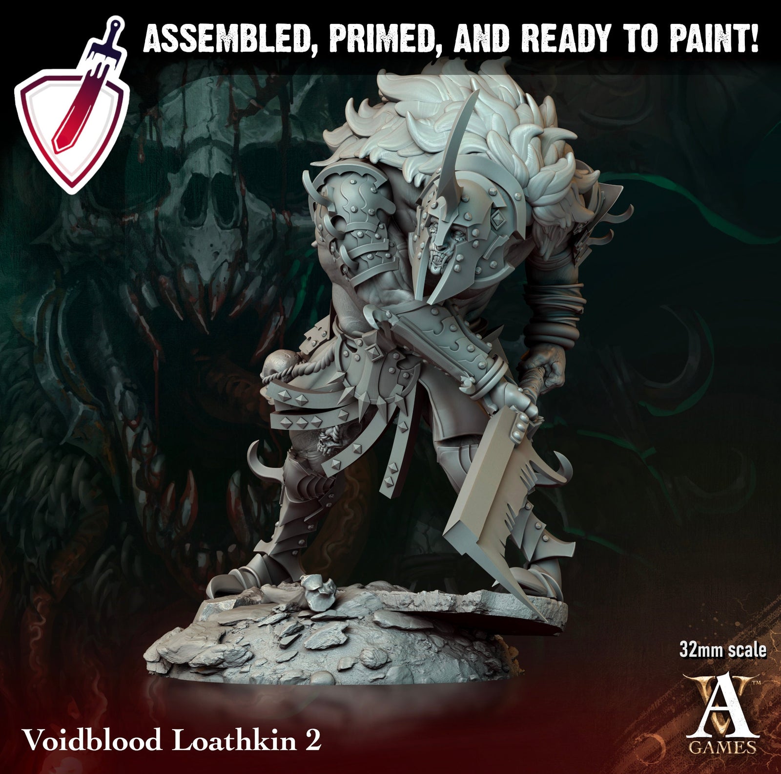 Voidblood Loathkin | Miniatures by Archvillain Games | Resin Mini for Tabletop Gaming, D&D, Pathfinder, and Painting | Assembled and Primed - Brush and Battle