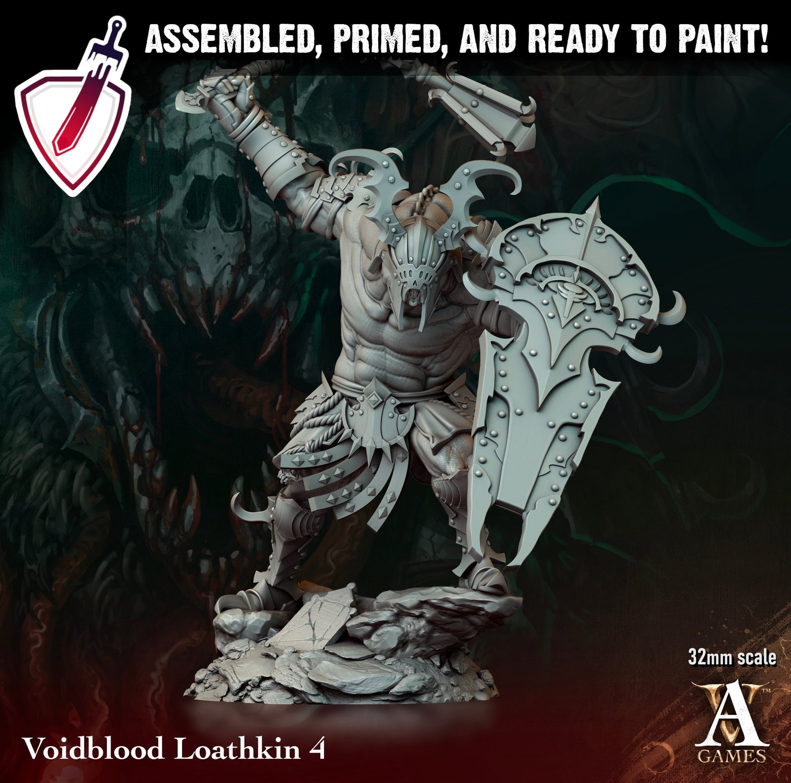 Voidblood Loathkin | Miniatures by Archvillain Games | Resin Mini for Tabletop Gaming, D&D, Pathfinder, and Painting | Assembled and Primed - Brush and Battle