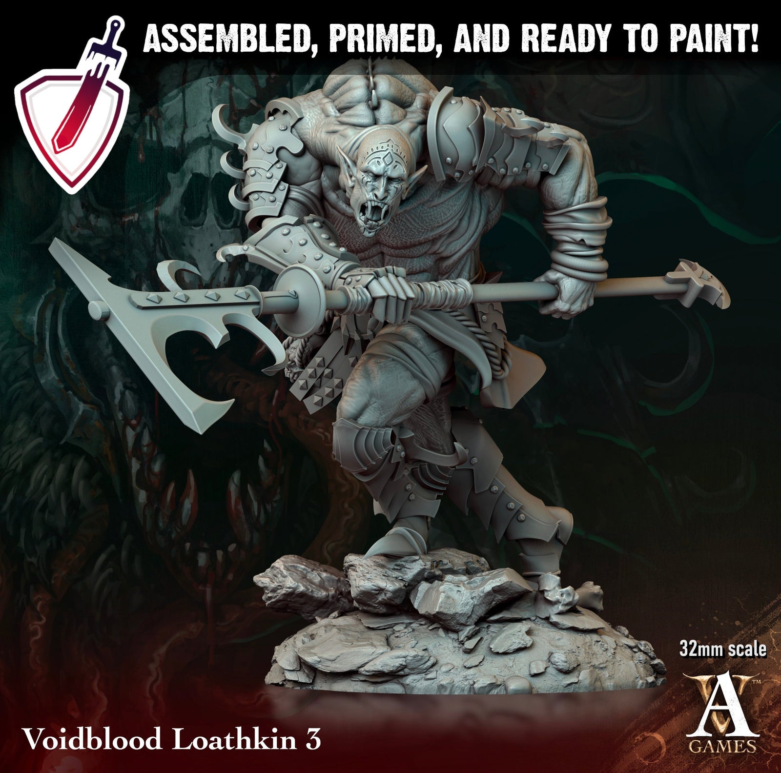 Voidblood Loathkin | Miniatures by Archvillain Games | Resin Mini for Tabletop Gaming, D&D, Pathfinder, and Painting | Assembled and Primed - Brush and Battle