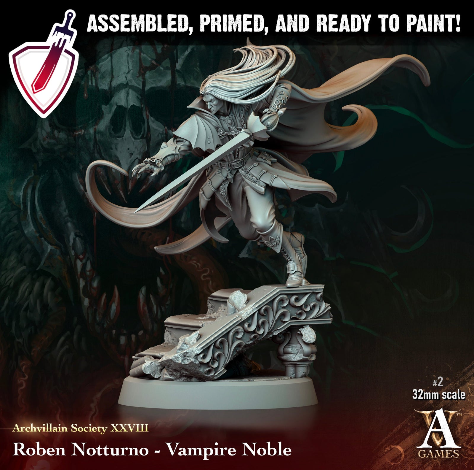 Heroes Vol. XXVIII | Miniatures by Archvillain Games | Resin mini for tabletop gaming, D&D, Pathfinder, painting | Assembled and Primed - Brush and Battle