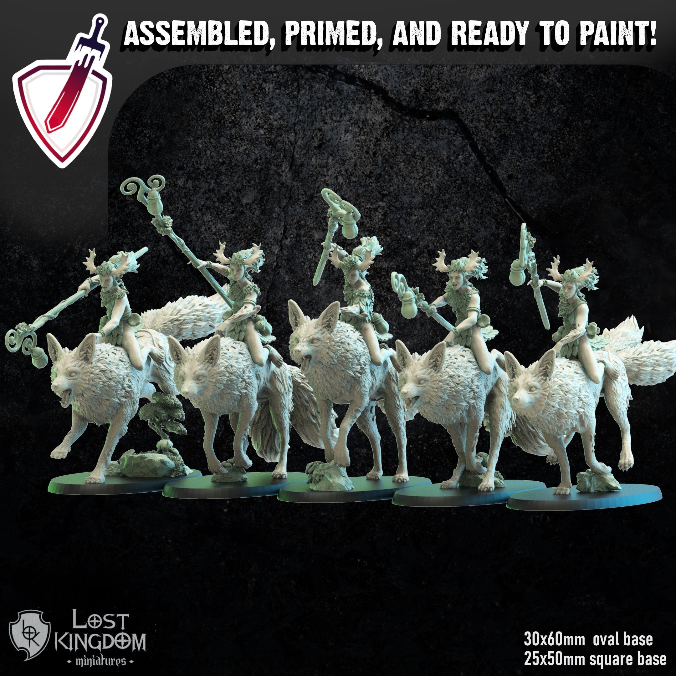 Nibi Raiders | Miniatures by Lost Kingdom | Resin Mini For Tabletop Gaming, D&D, Pathfinder, Wargames, and Painting | Assembled and Primed - Brush and Battle