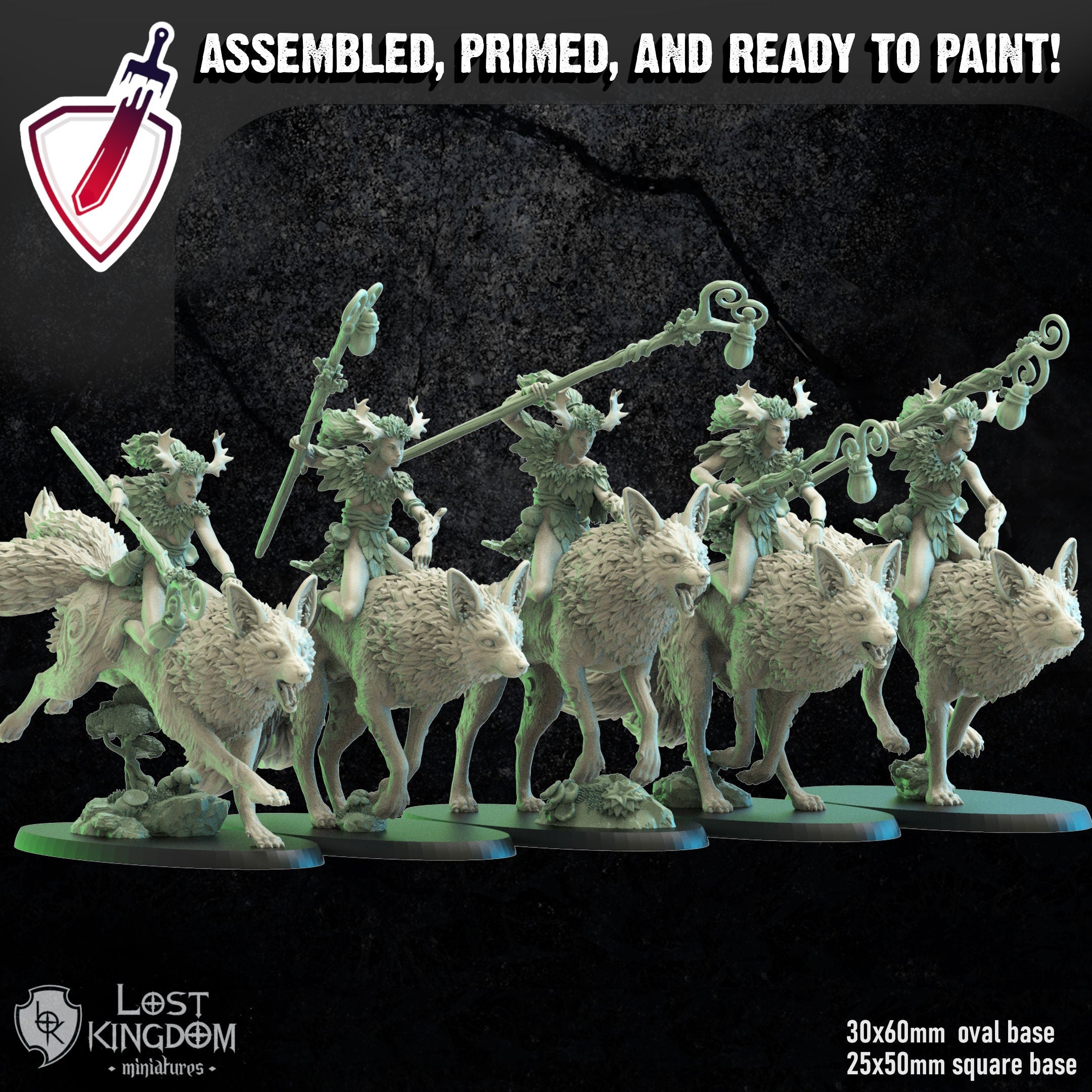 Nibi Raiders | Miniatures by Lost Kingdom | Resin Mini For Tabletop Gaming, D&D, Pathfinder, Wargames, and Painting | Assembled and Primed - Brush and Battle