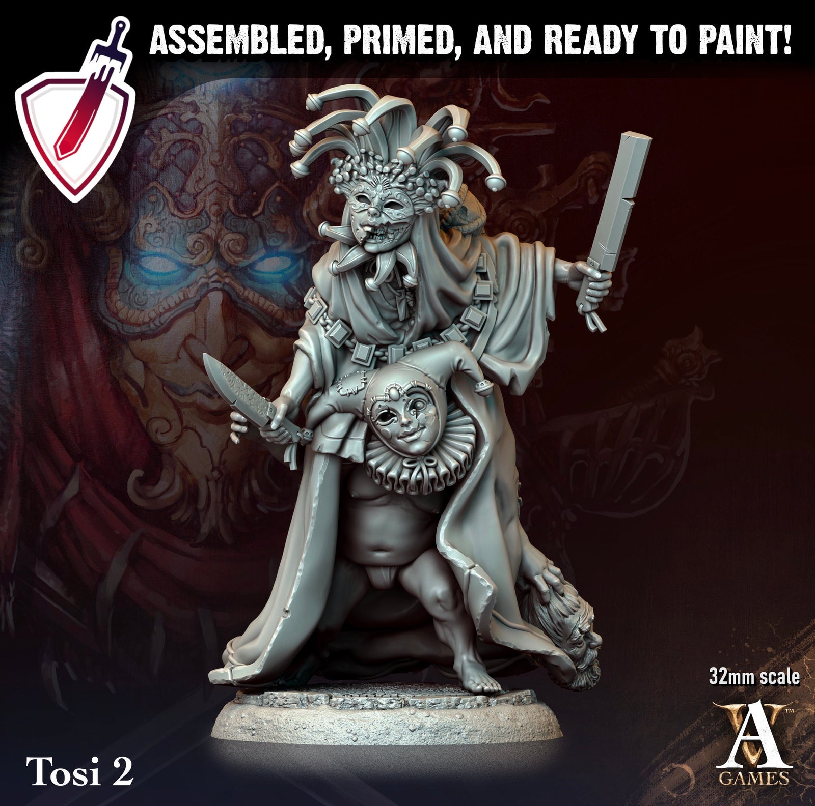 Tosi | Miniatures by Archvillain Games | Resin Mini for Tabletop Gaming, D&D, Pathfinder, and Painting | Assembled and Primed - Brush and Battle