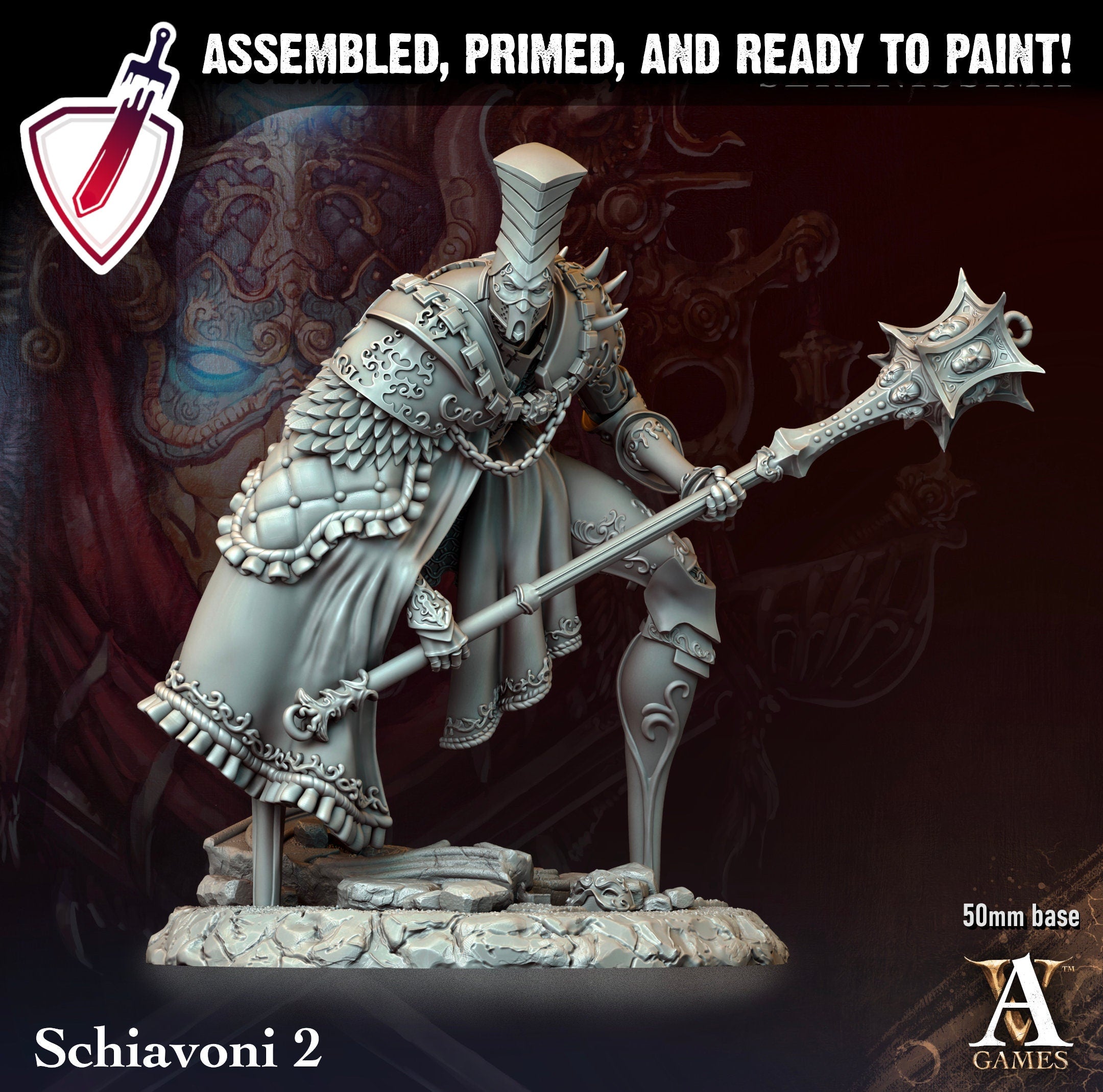 Schiavoni | Miniatures by Archvillain Games | Resin Mini for Tabletop Gaming, D&D, Pathfinder, and Painting | Assembled and Primed - Brush and Battle